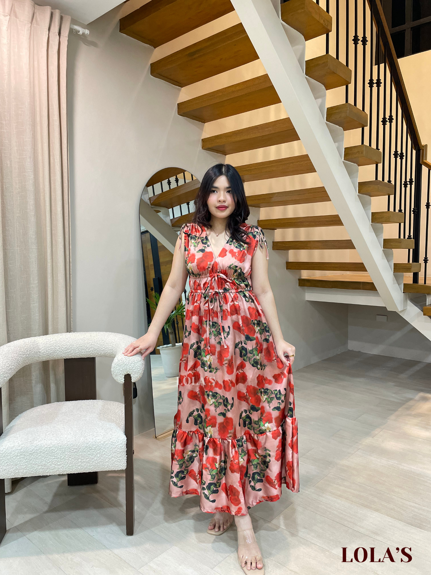 Adeline Dress (Satin Floral)