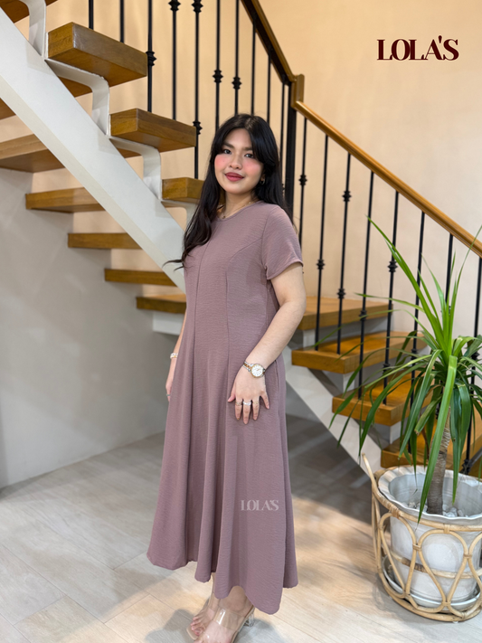 Kathleen Dress (Warm Taupe)
