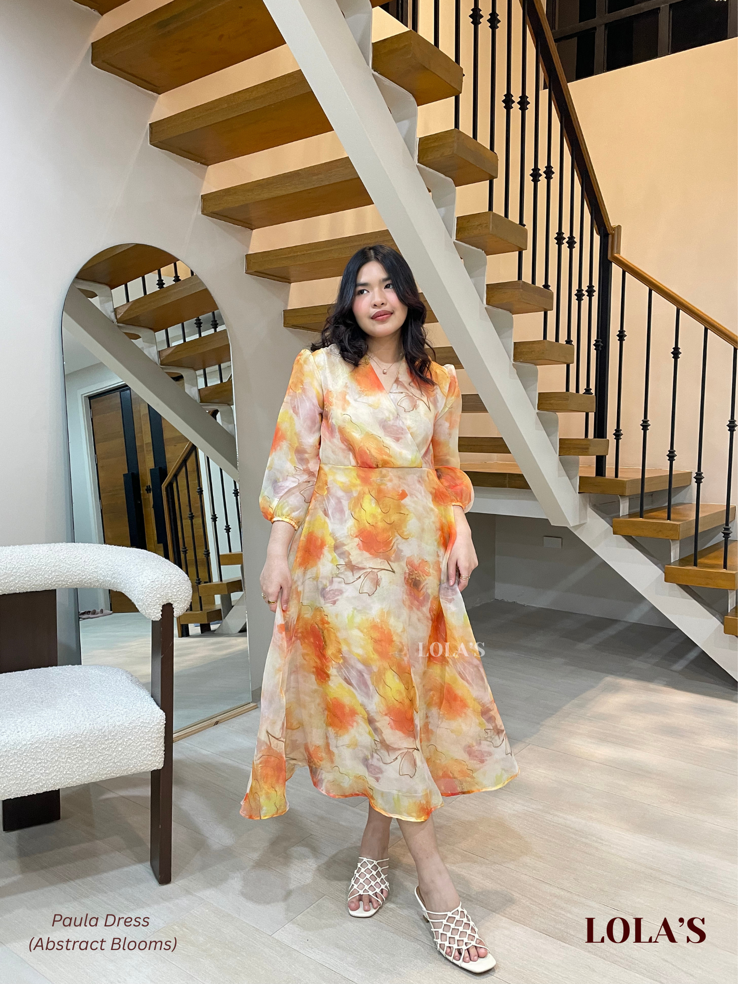 Paula Dress (Abstract Blooms)