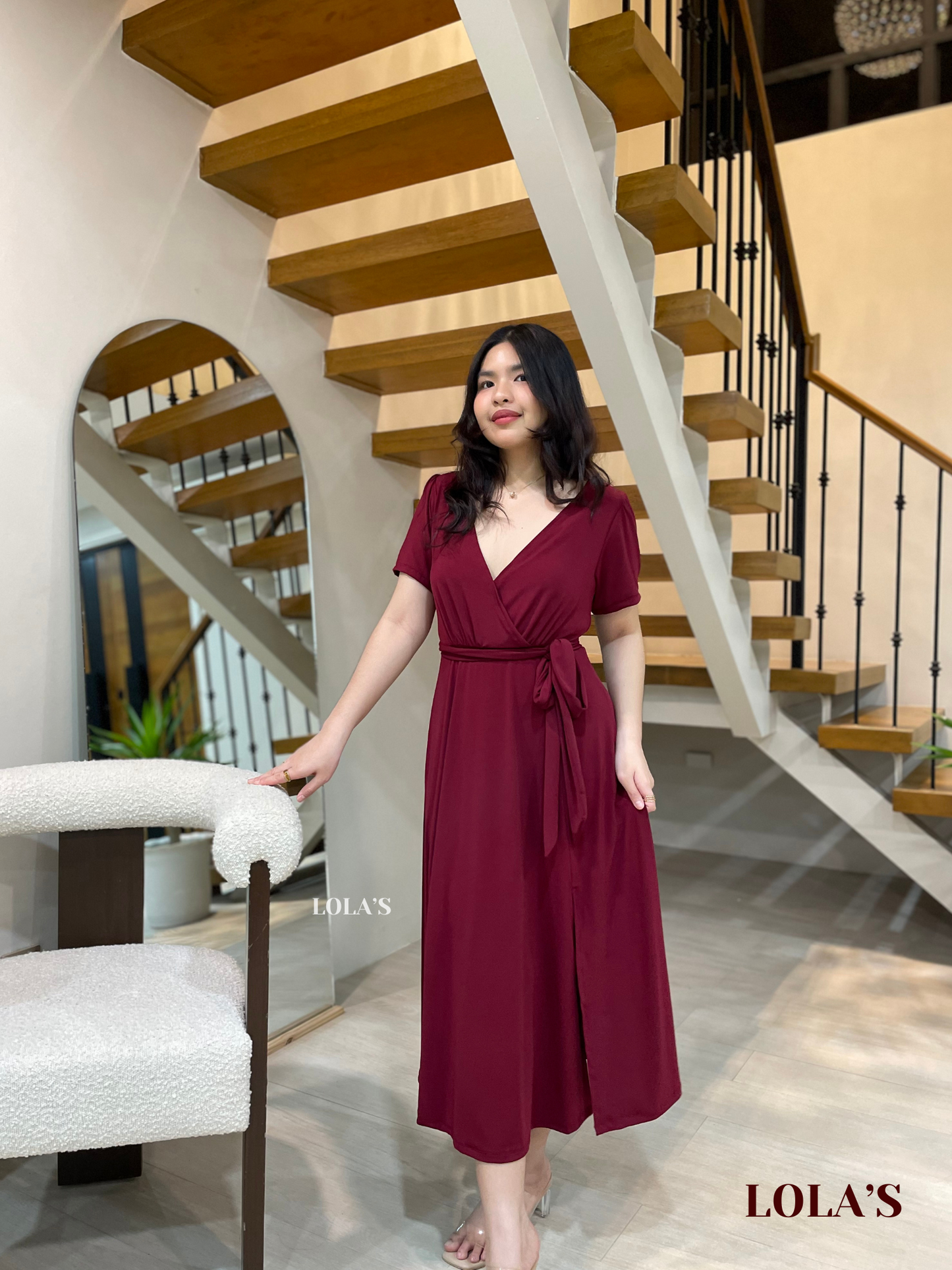 Celestine Dress (Wine)