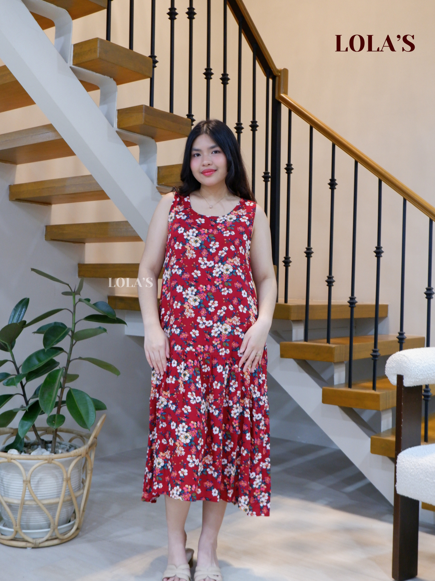 Sita Dress (Rosy Red)