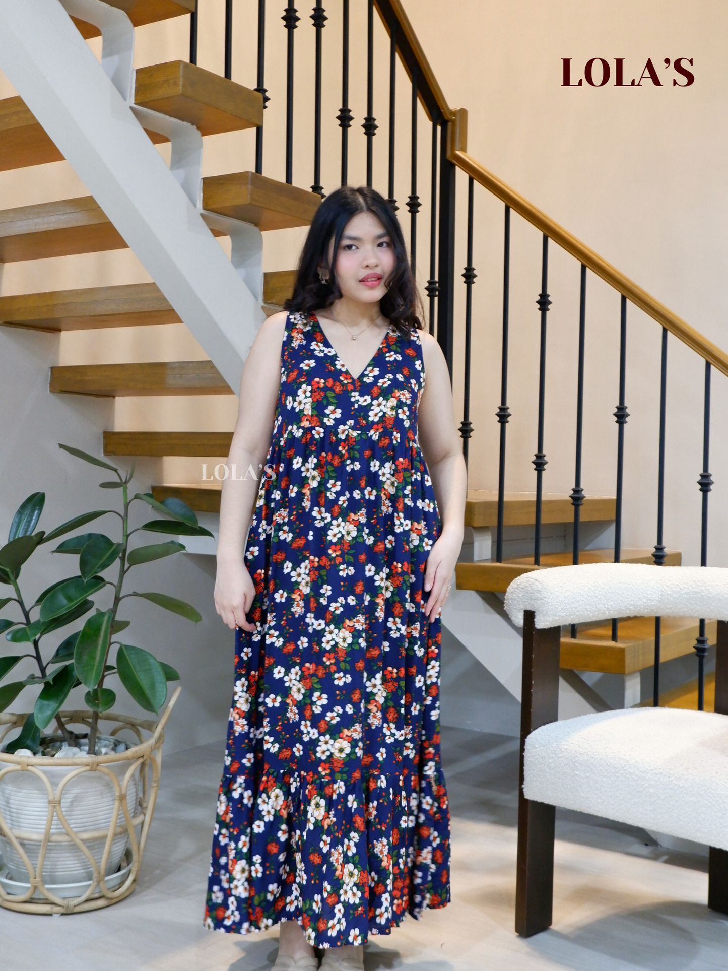 Gabrielle Dress (Blue Florals)