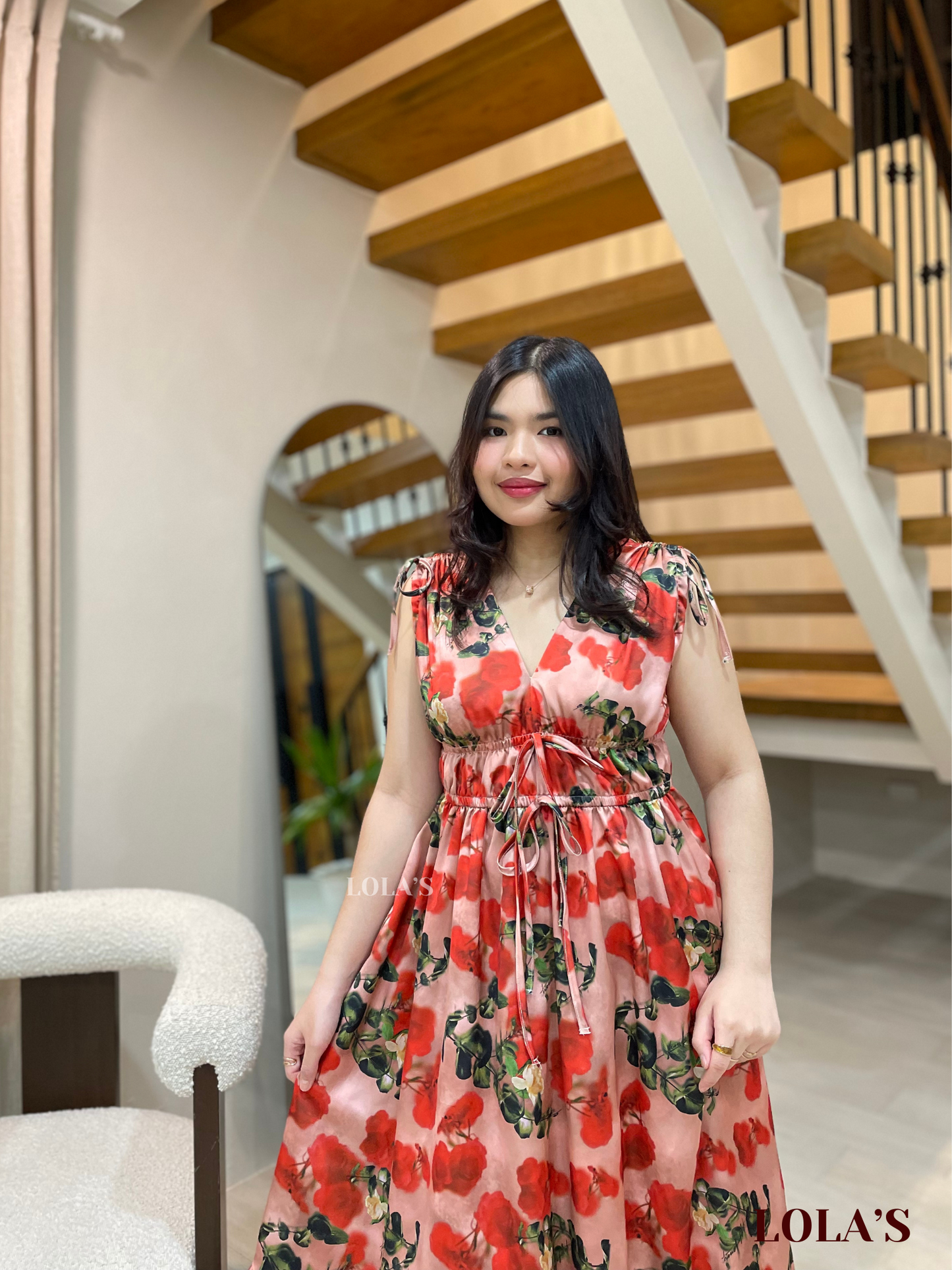 Adeline Dress (Satin Floral)