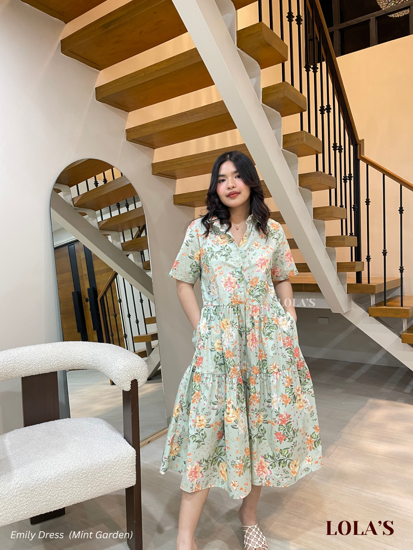 Emily Dress (Mint Garden)