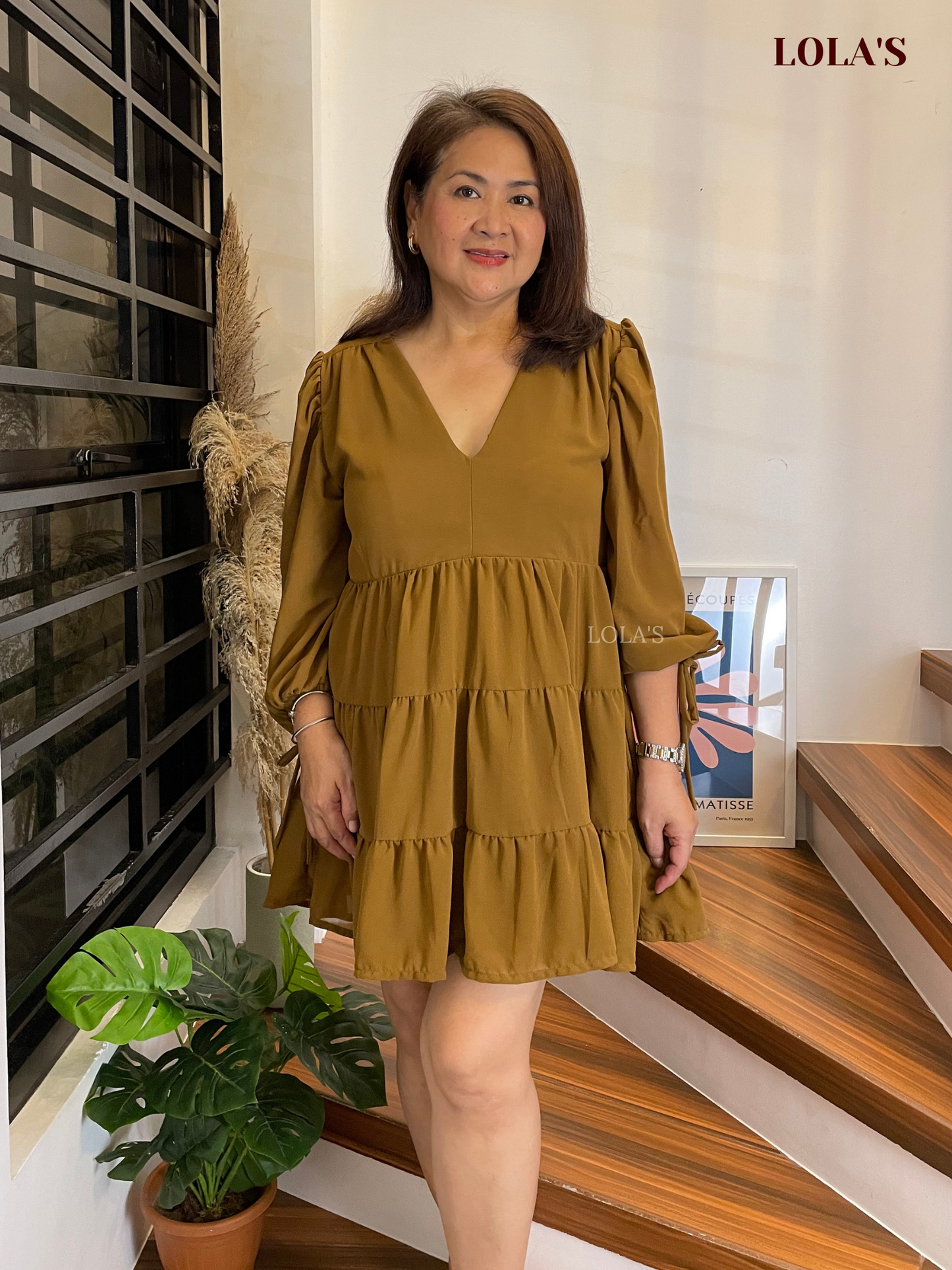 Monina Dress (Golden Brown)