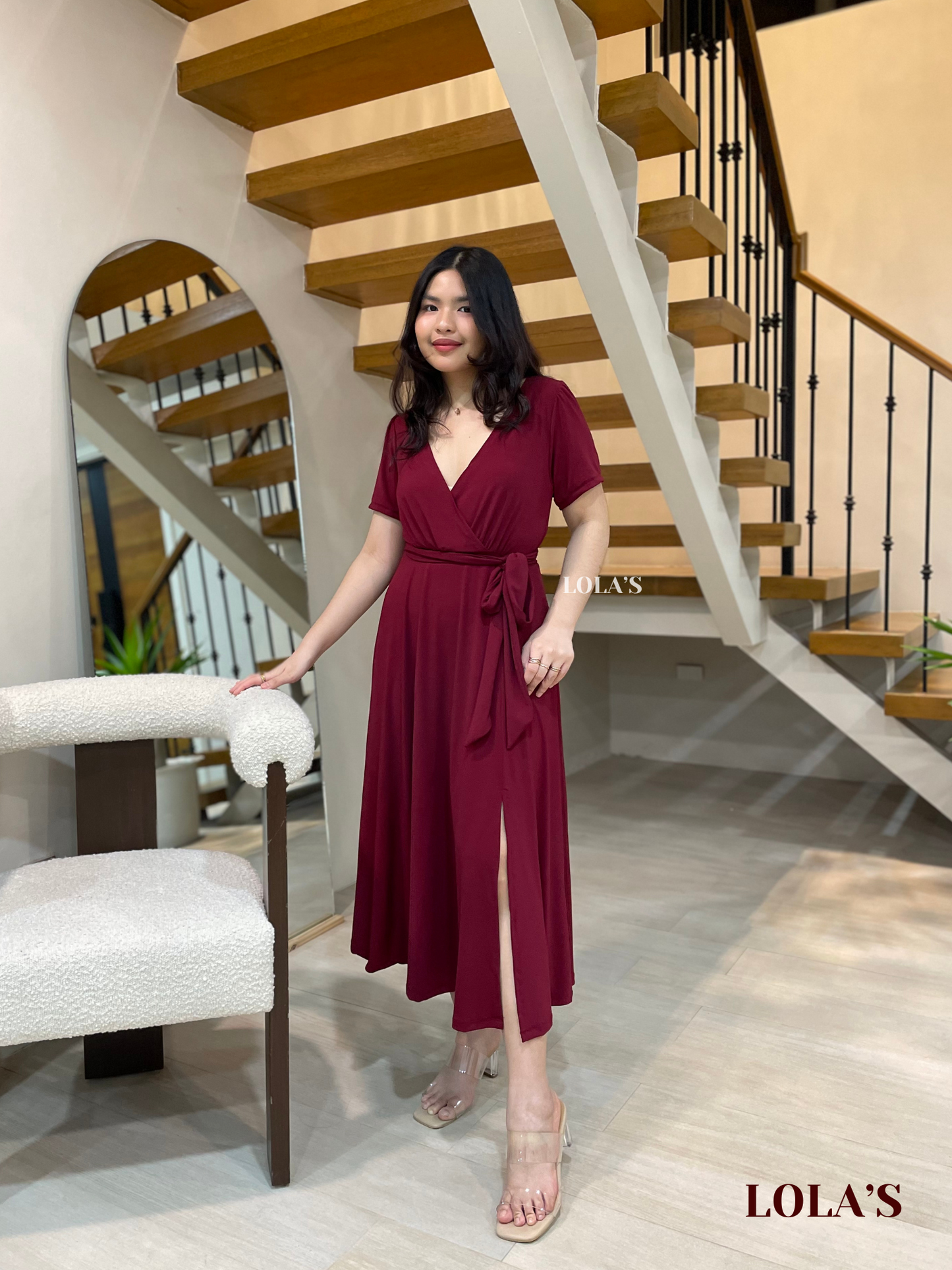 Celestine Dress (Wine)