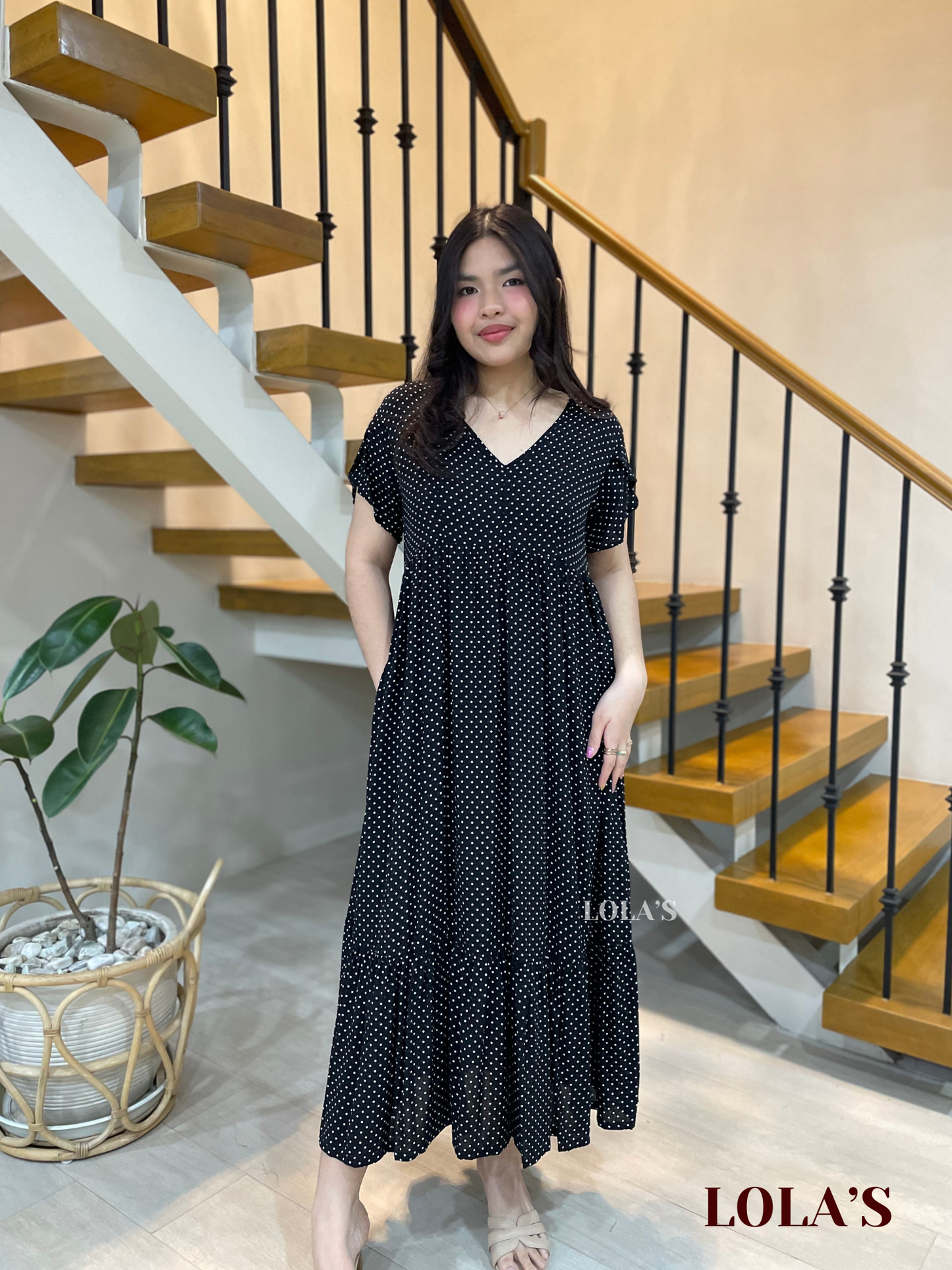 Jane Dress (Black Polka)