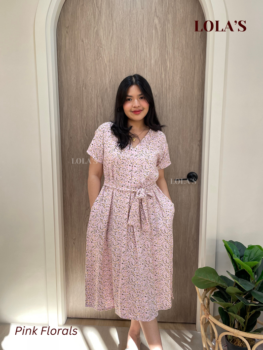 Tracy Dress (Pink Florals)