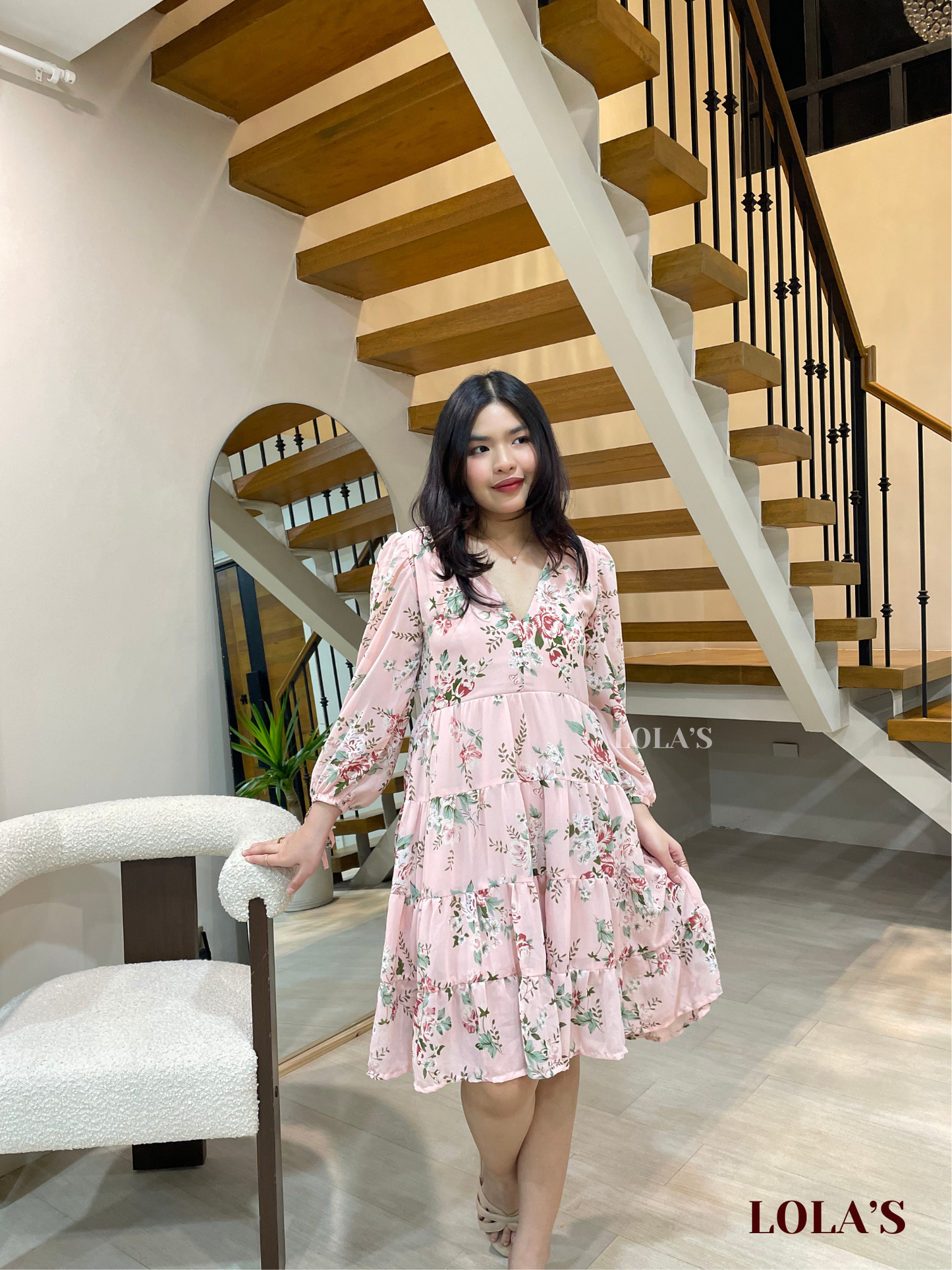 Diana Dress (Pink Peonies)