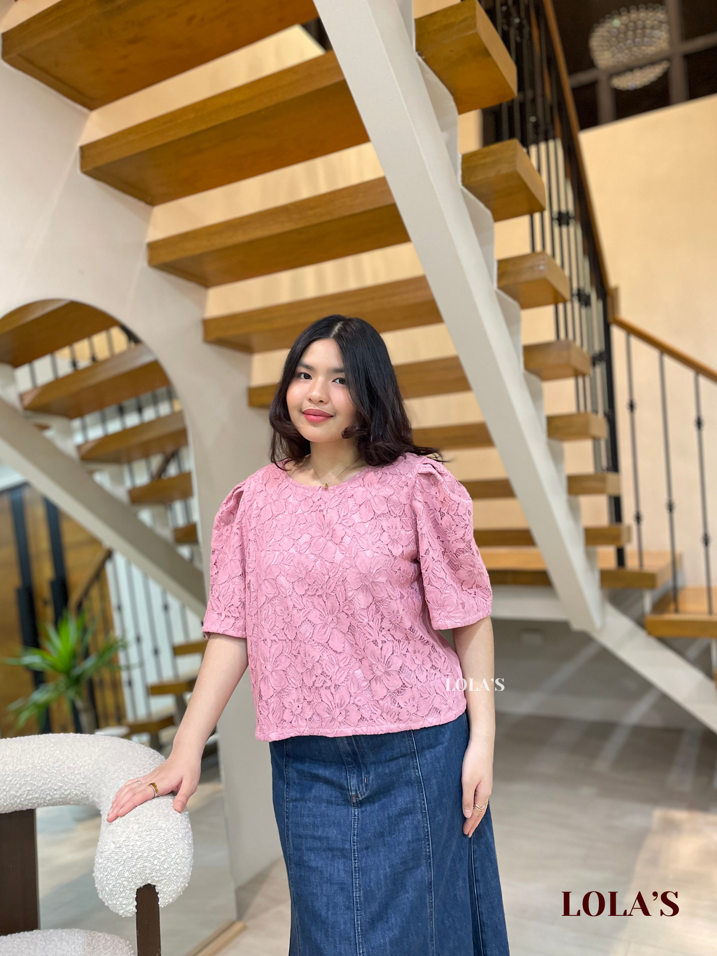 Vivian Top (Old Rose Lace)