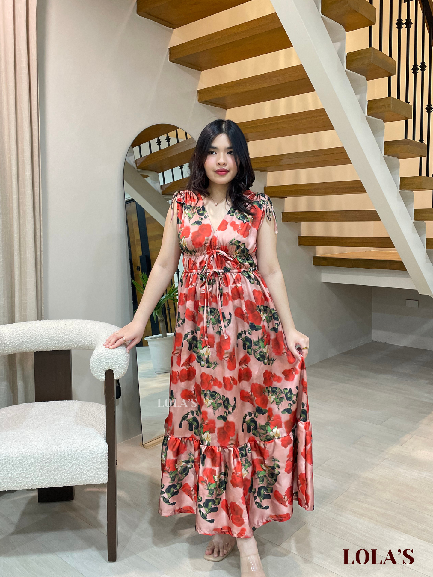 Adeline Dress (Satin Floral)