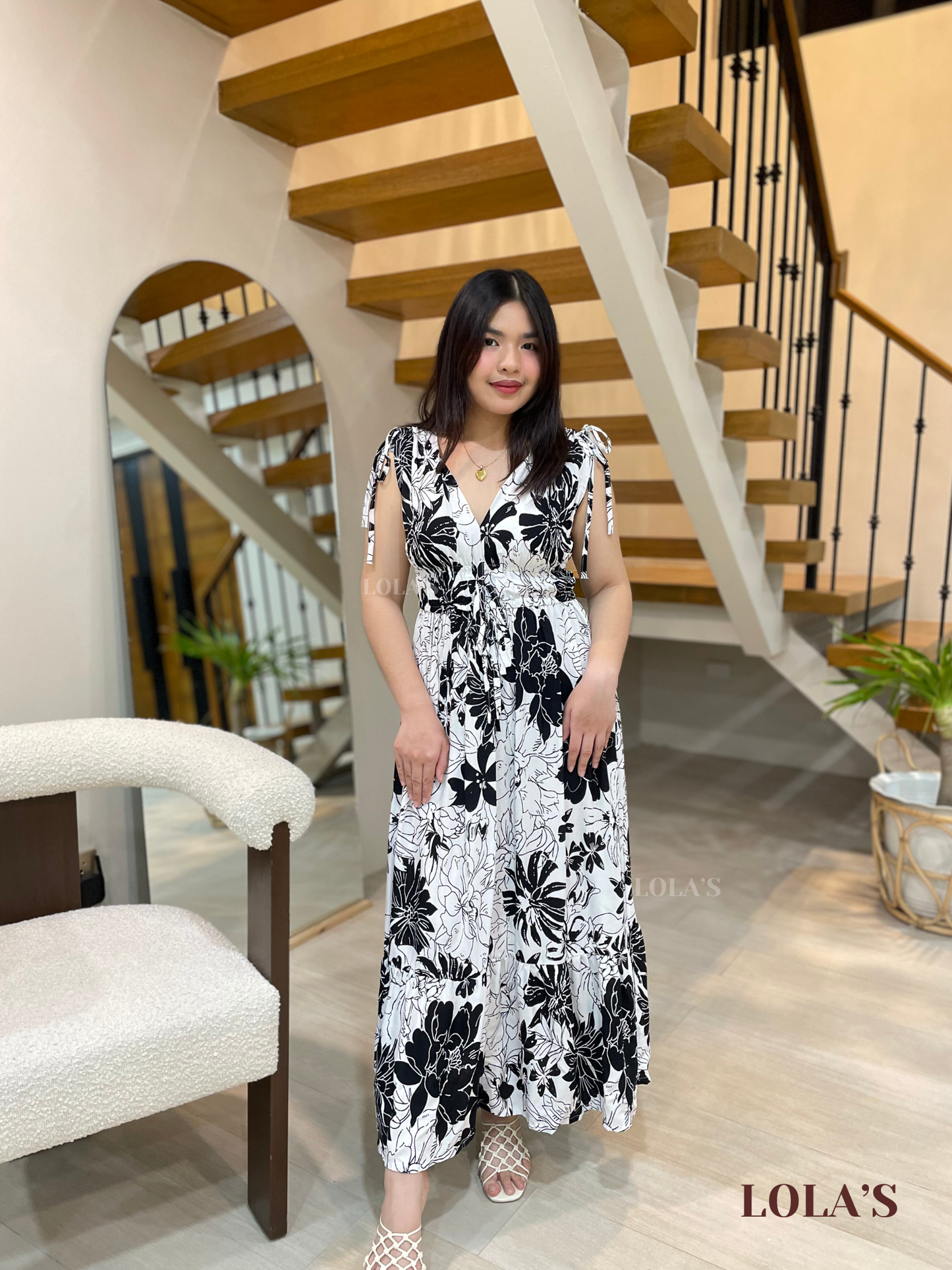 Adeline Dress (White Florette)