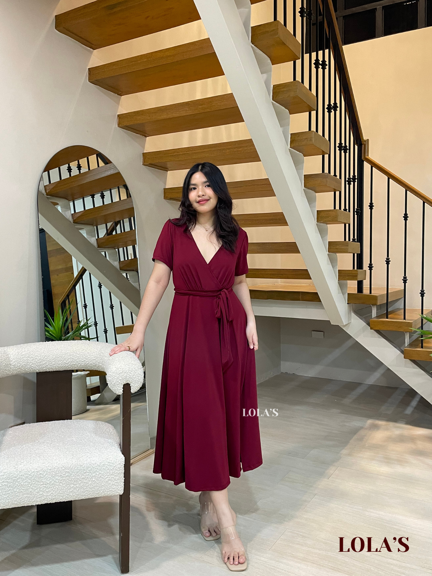 Celestine Dress (Wine)