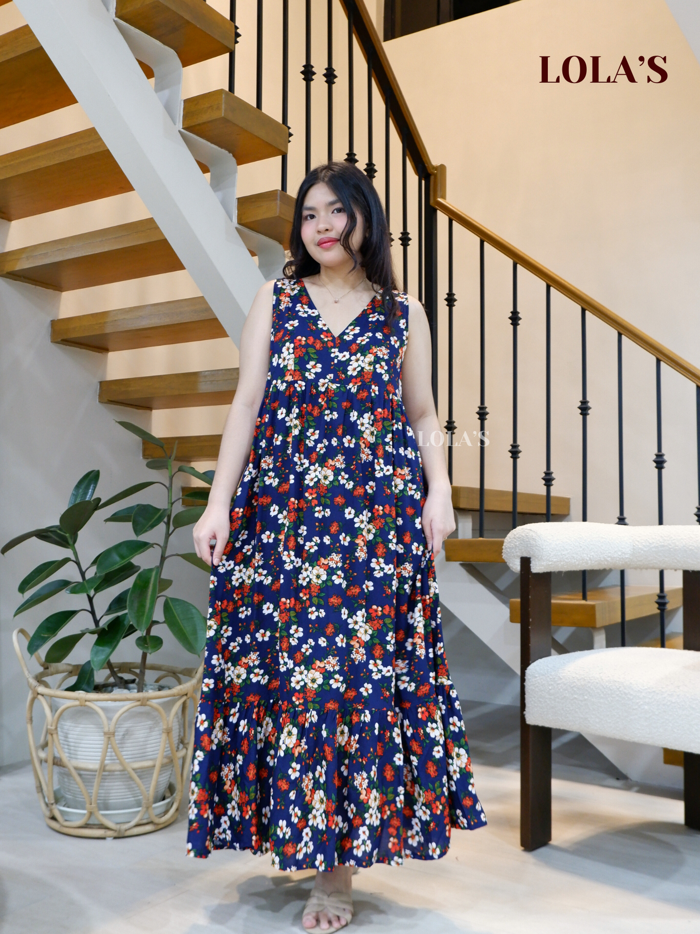 Gabrielle Dress (Blue Florals)