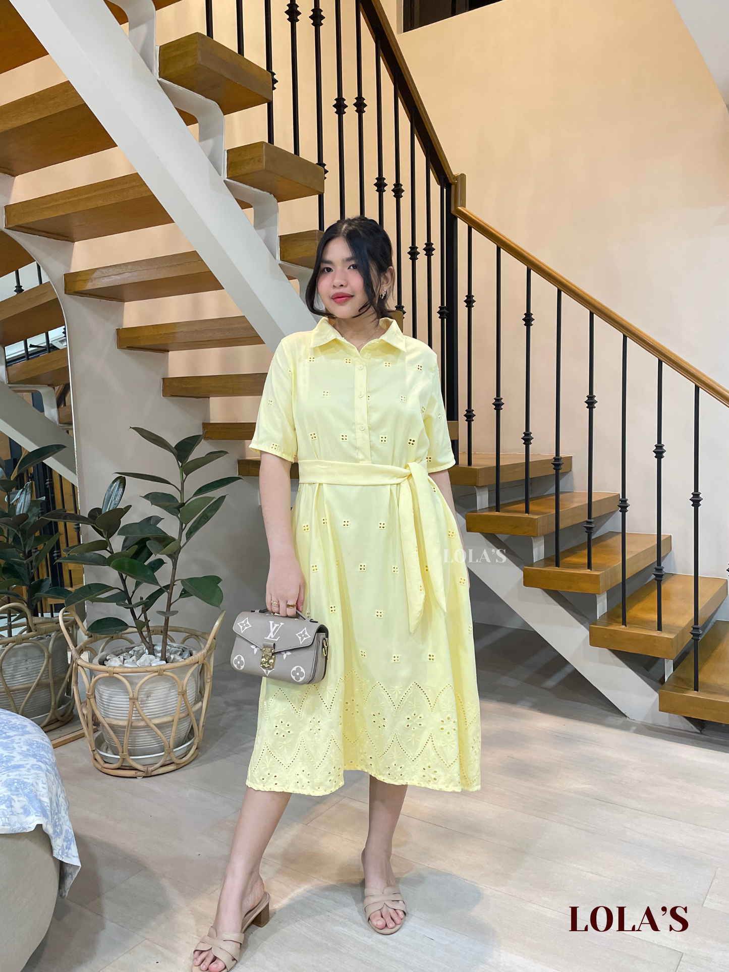 Bianca Dress (Lemon Eyelet)