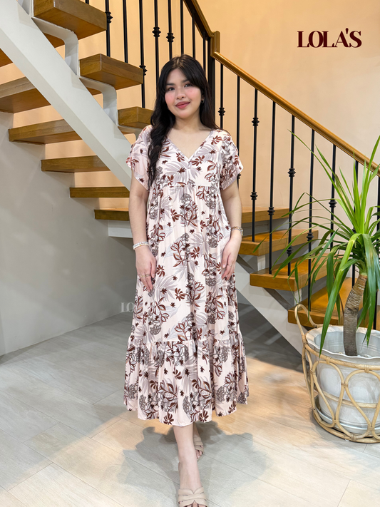 Jane Dress (Delicate Brown Floral)