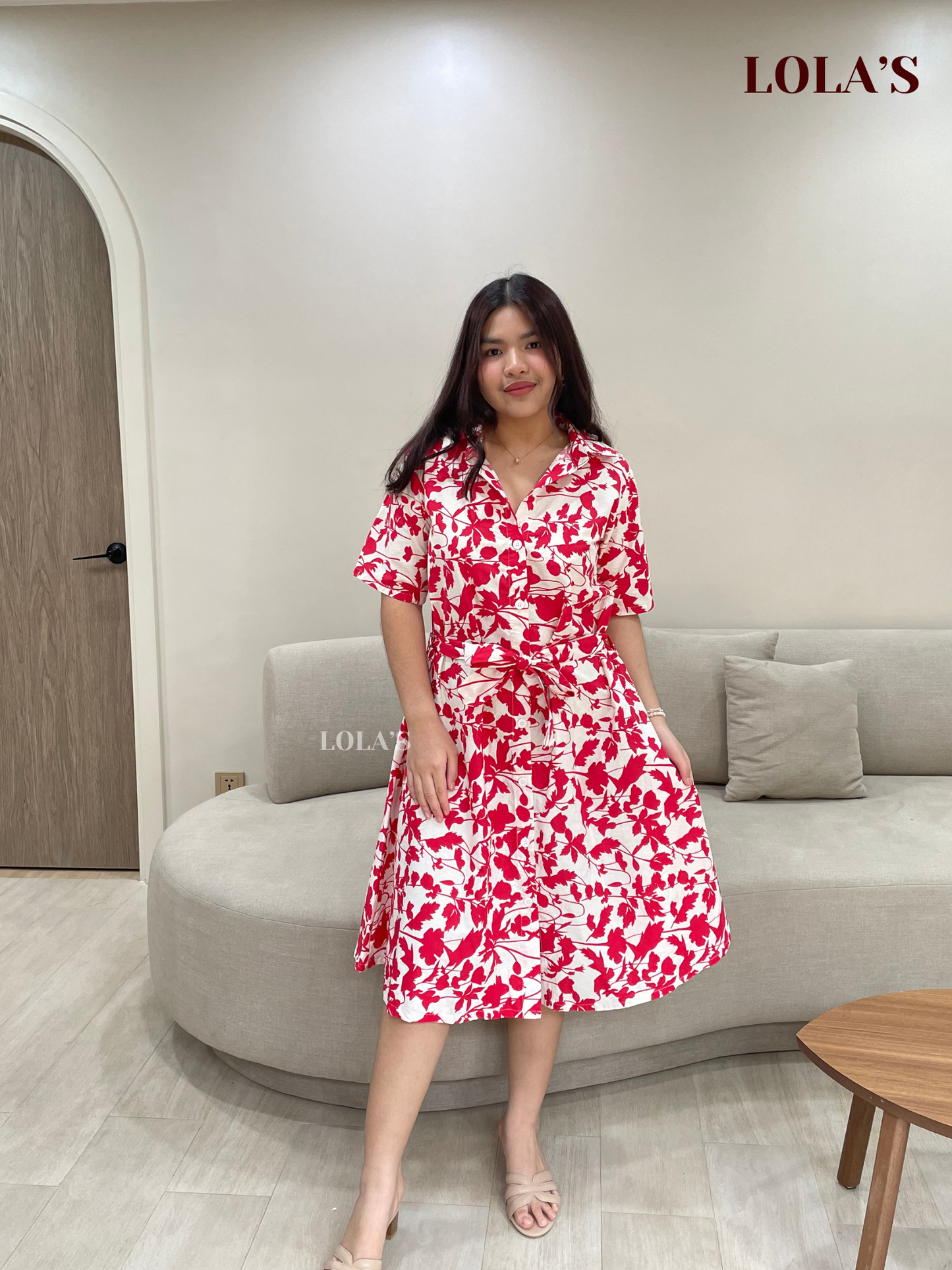 Alexa Polo Dress (Red Foliage)