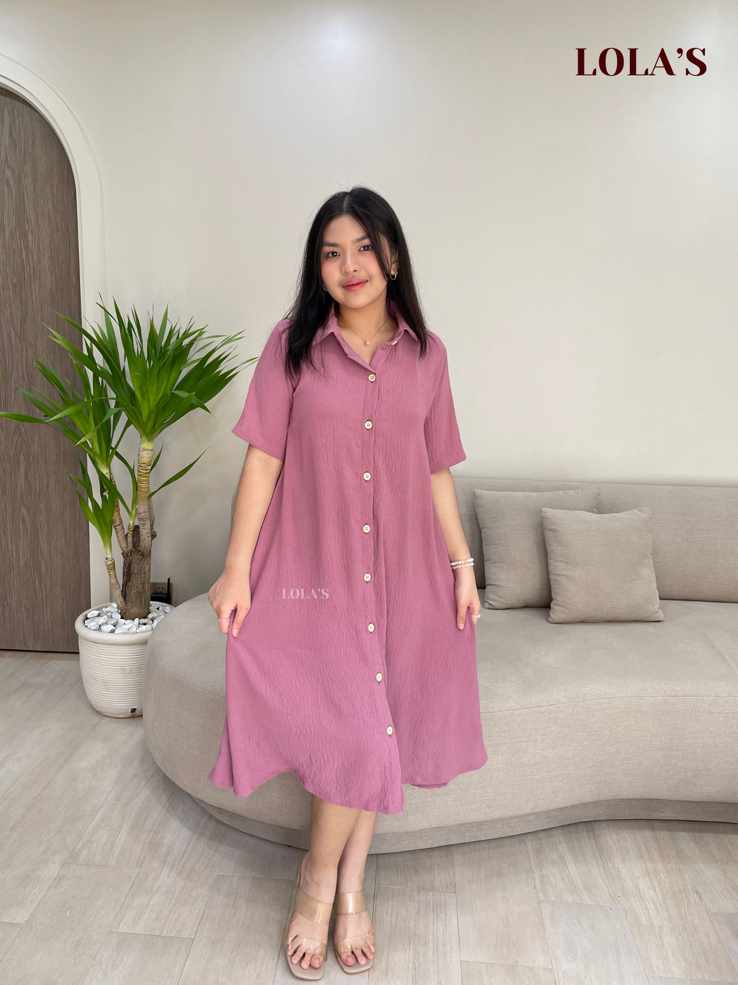 Alexa Polo Dress (Mauve)