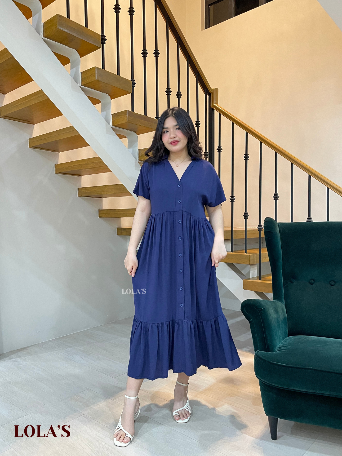 Regine Dress (Navy Blue)