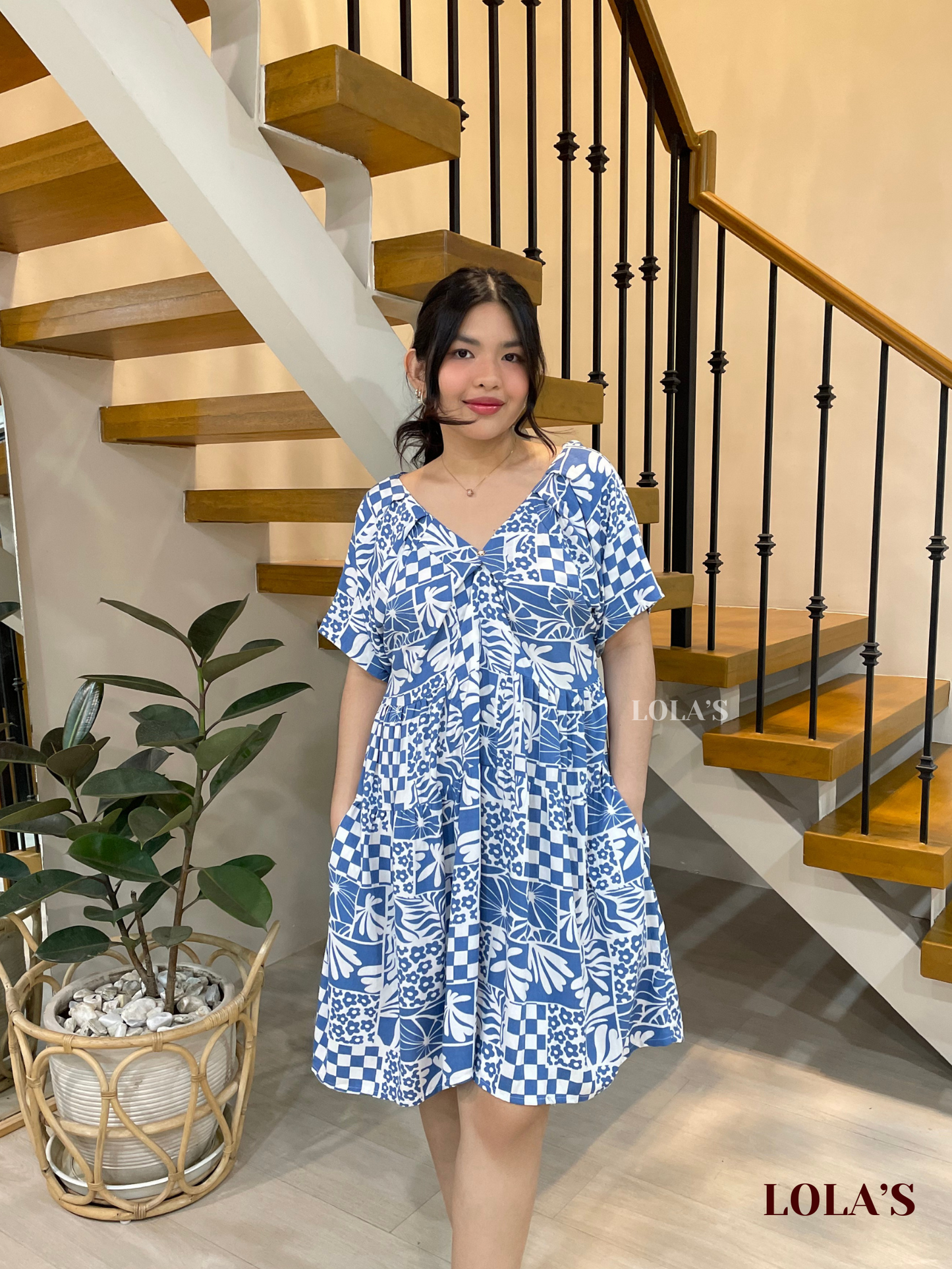 Klarisse Dress (Retro Blue)