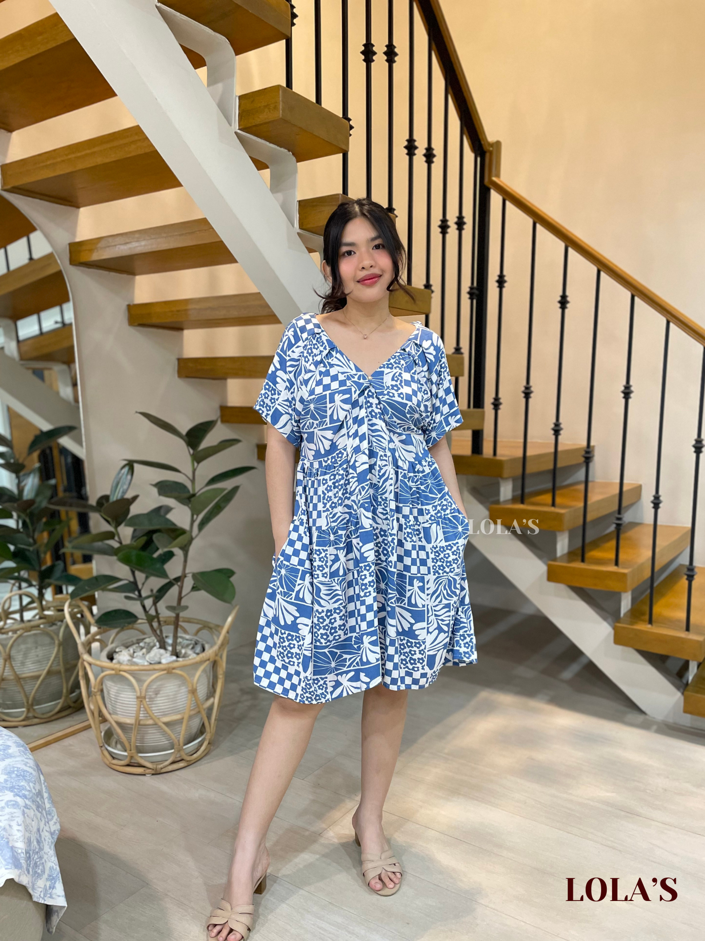 Klarisse Dress (Retro Blue)