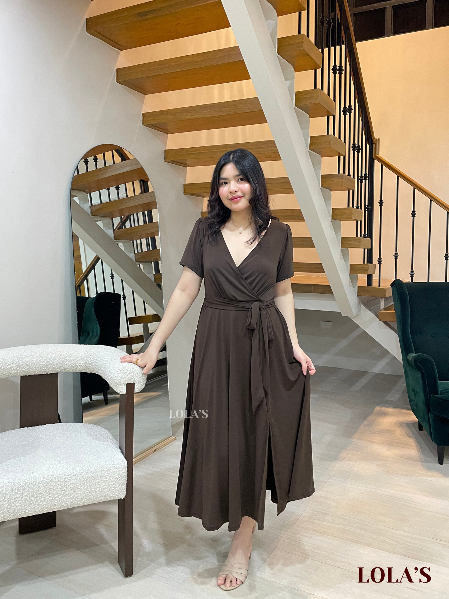 Celestine Dress (Chocolate)