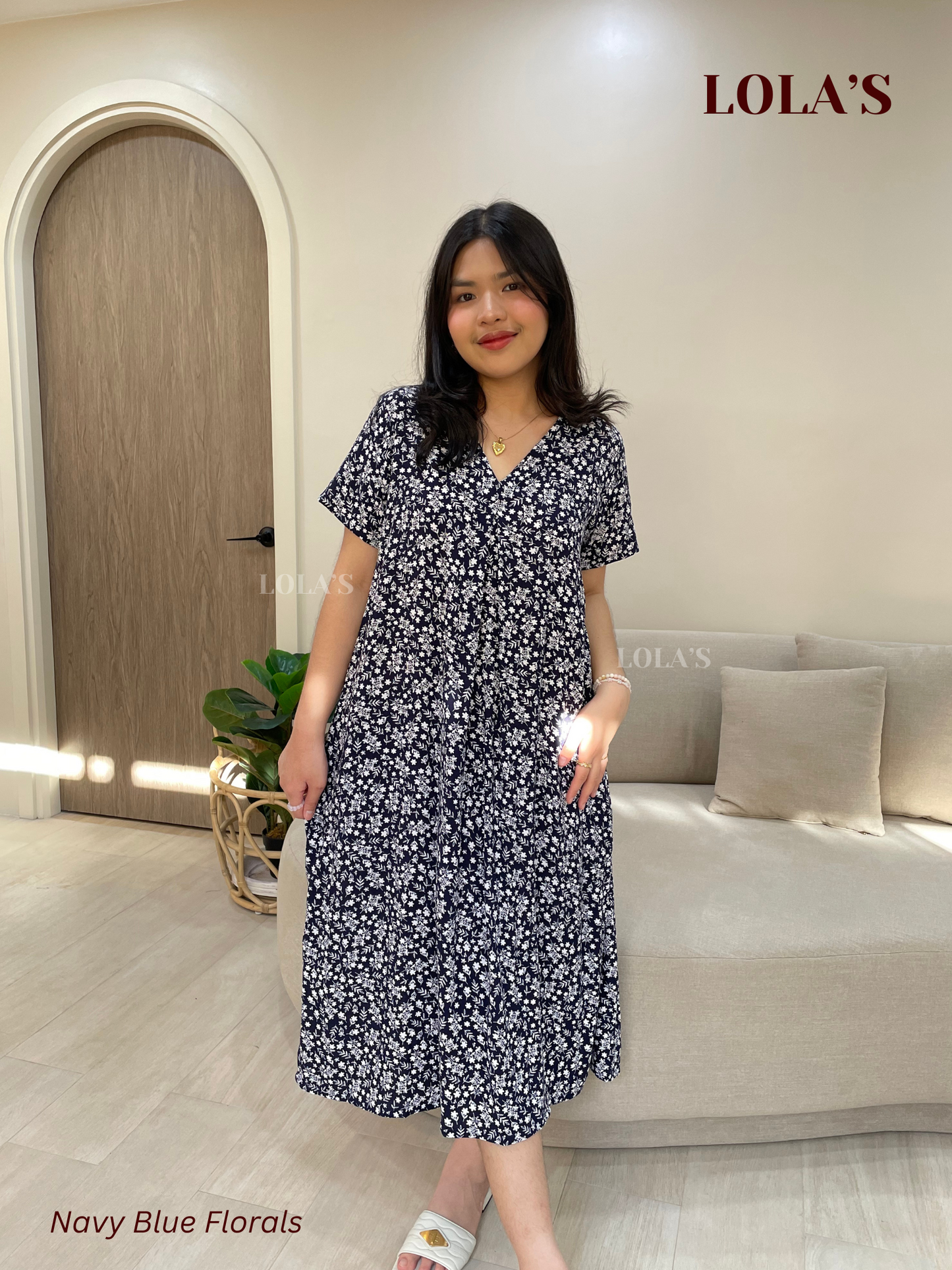 Tracy Dress (Navy Blue Florals)