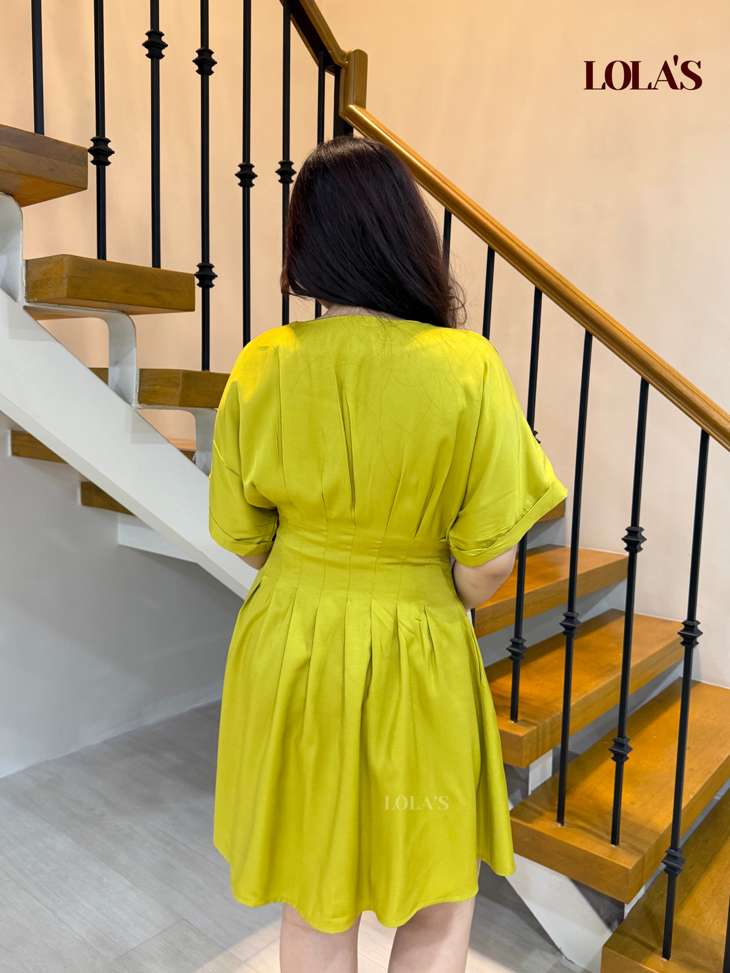 Felicia Dress (Olive Yellow)