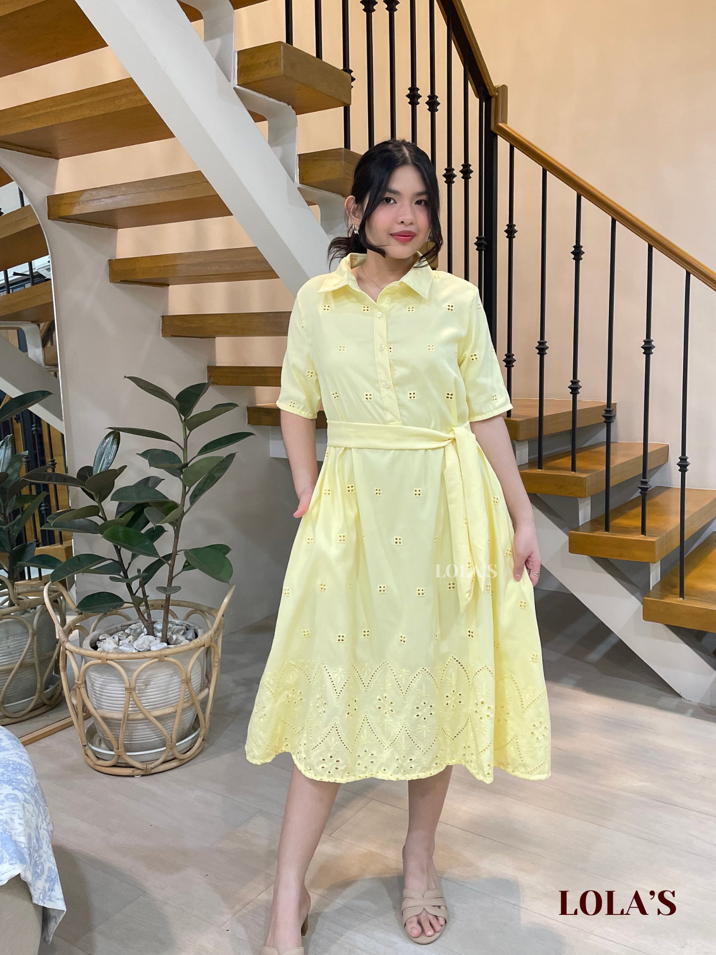 Bianca Dress (Lemon Eyelet)