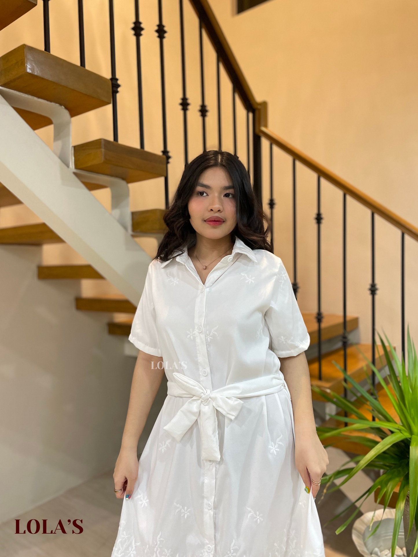 Alexa Polo Dress (White Eyelet)