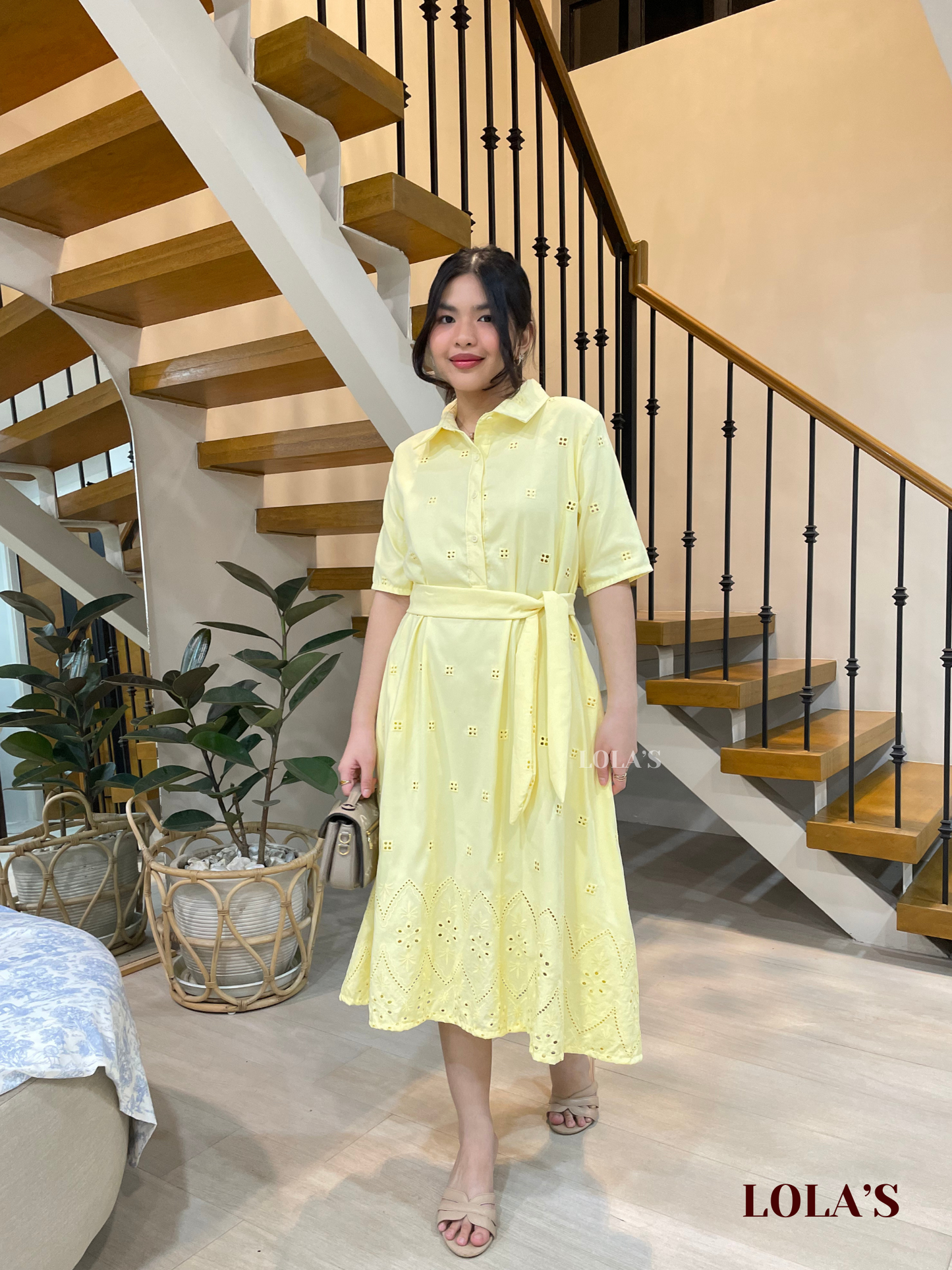Bianca Dress (Lemon Eyelet)