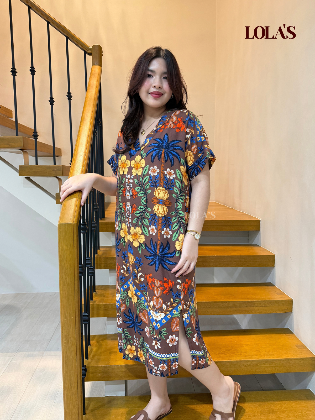 Coco Dress (Brown Tropics)