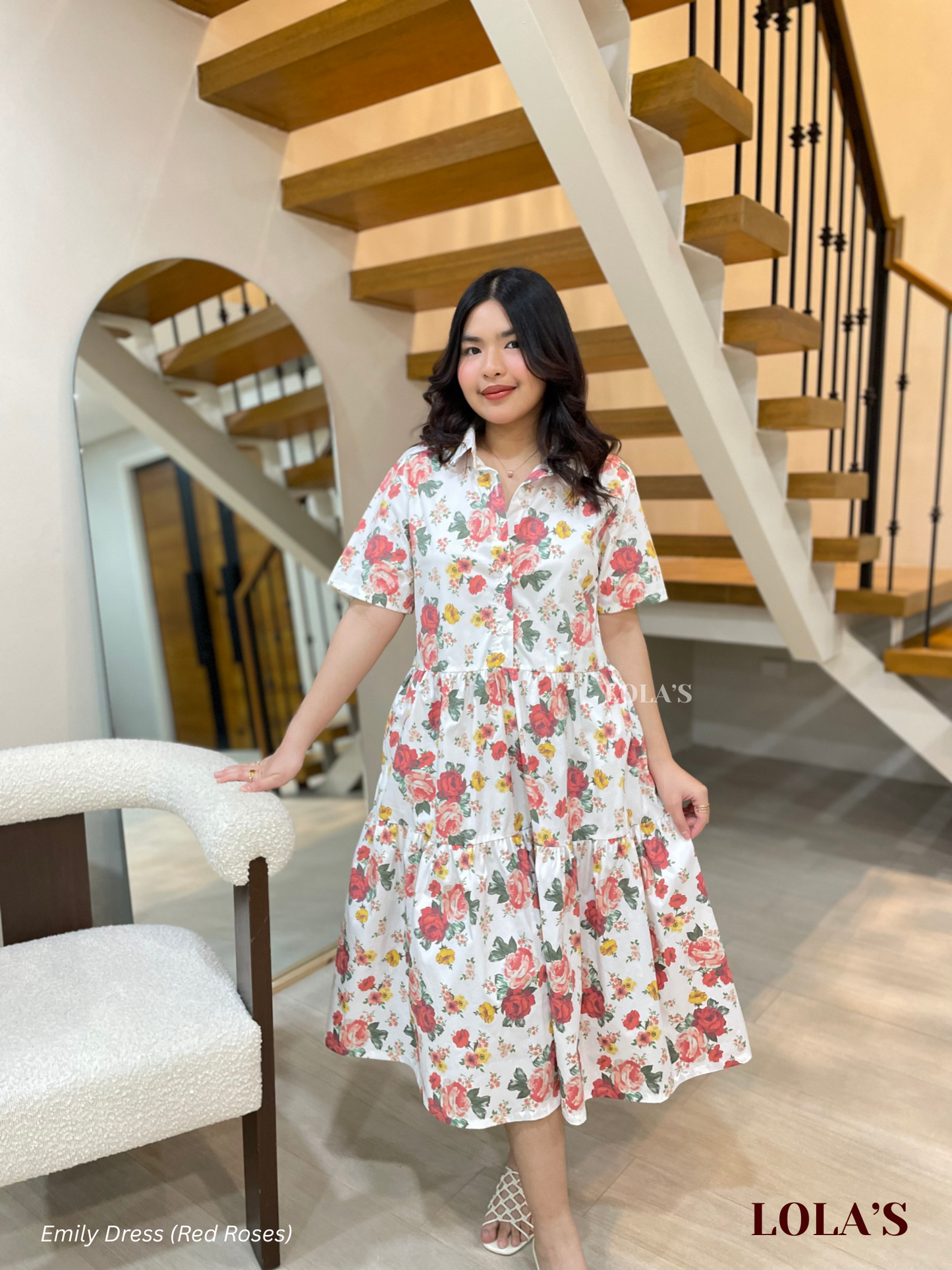 Emily Dress (Red Roses)