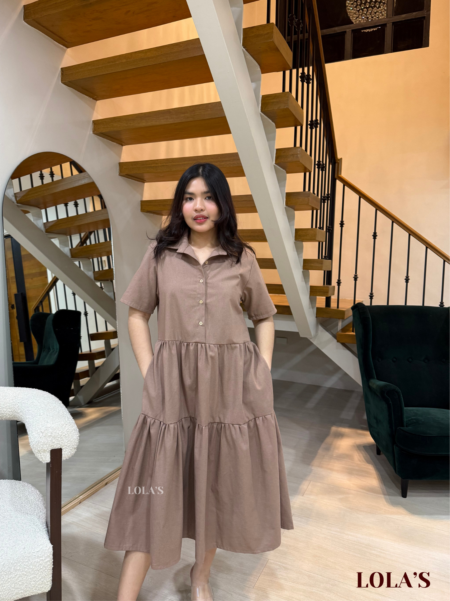 Emily Dress (Latte Linen)
