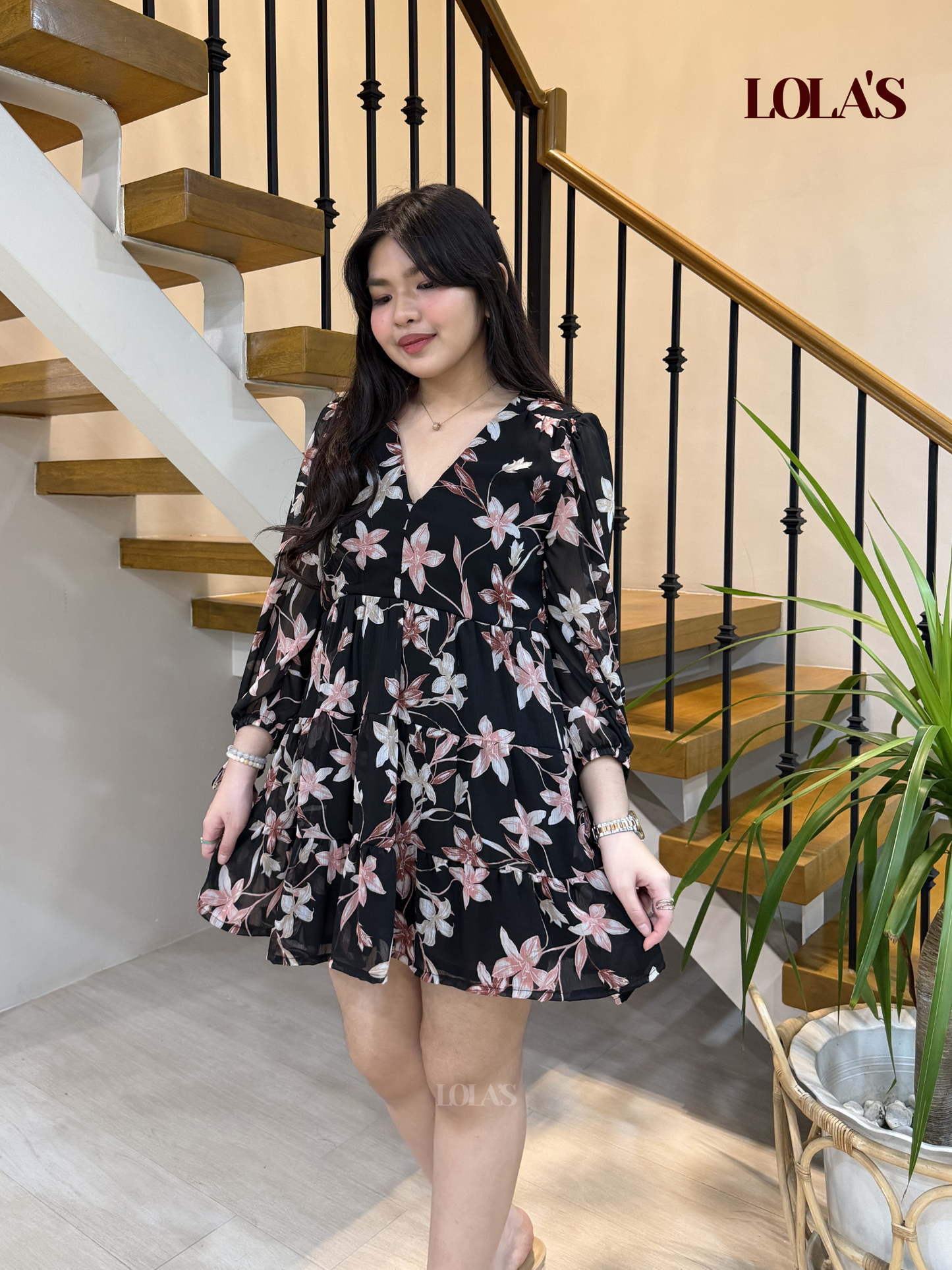 Monina Dress (Black Blossom)