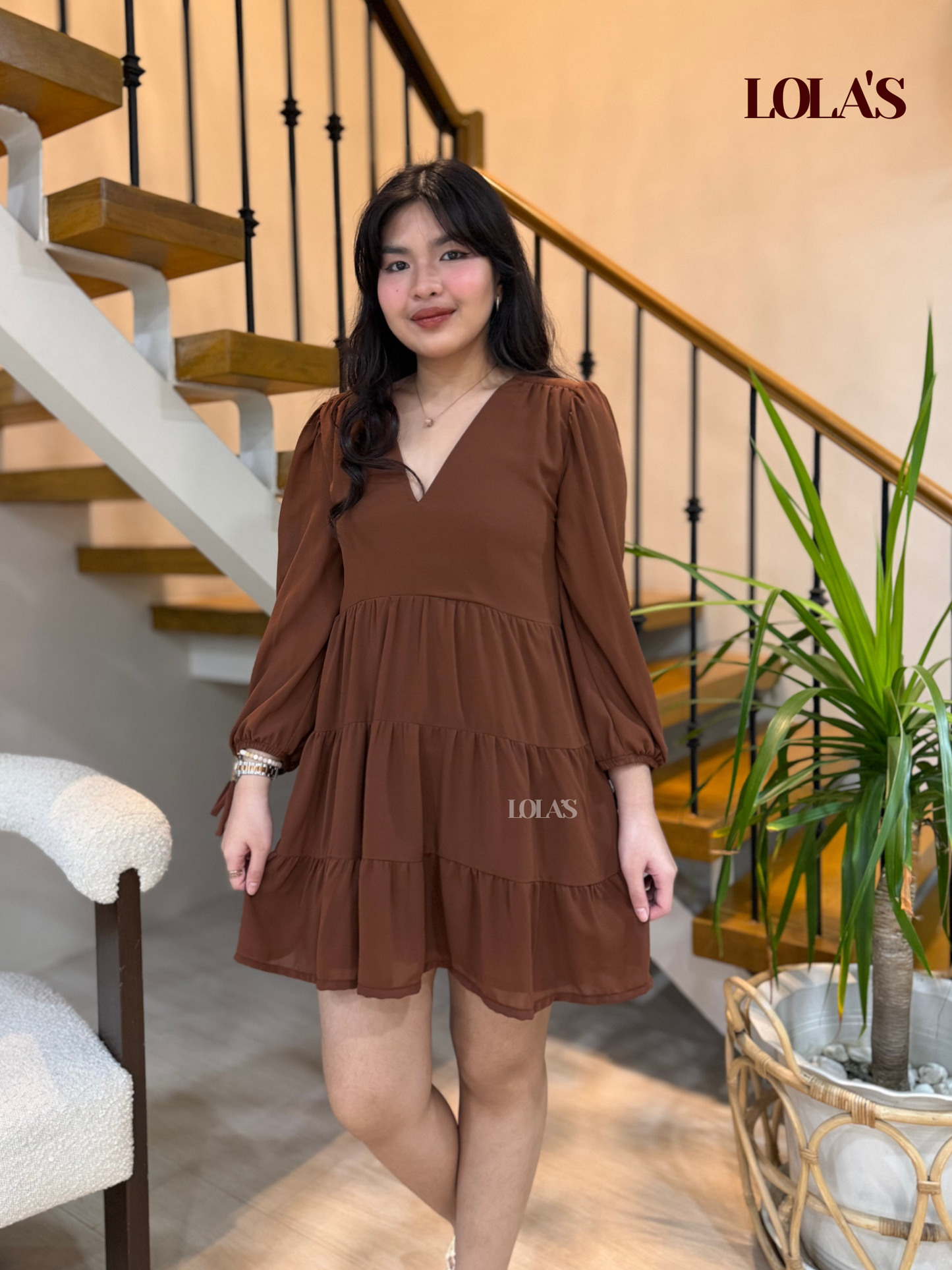Monina Dress (Brown)