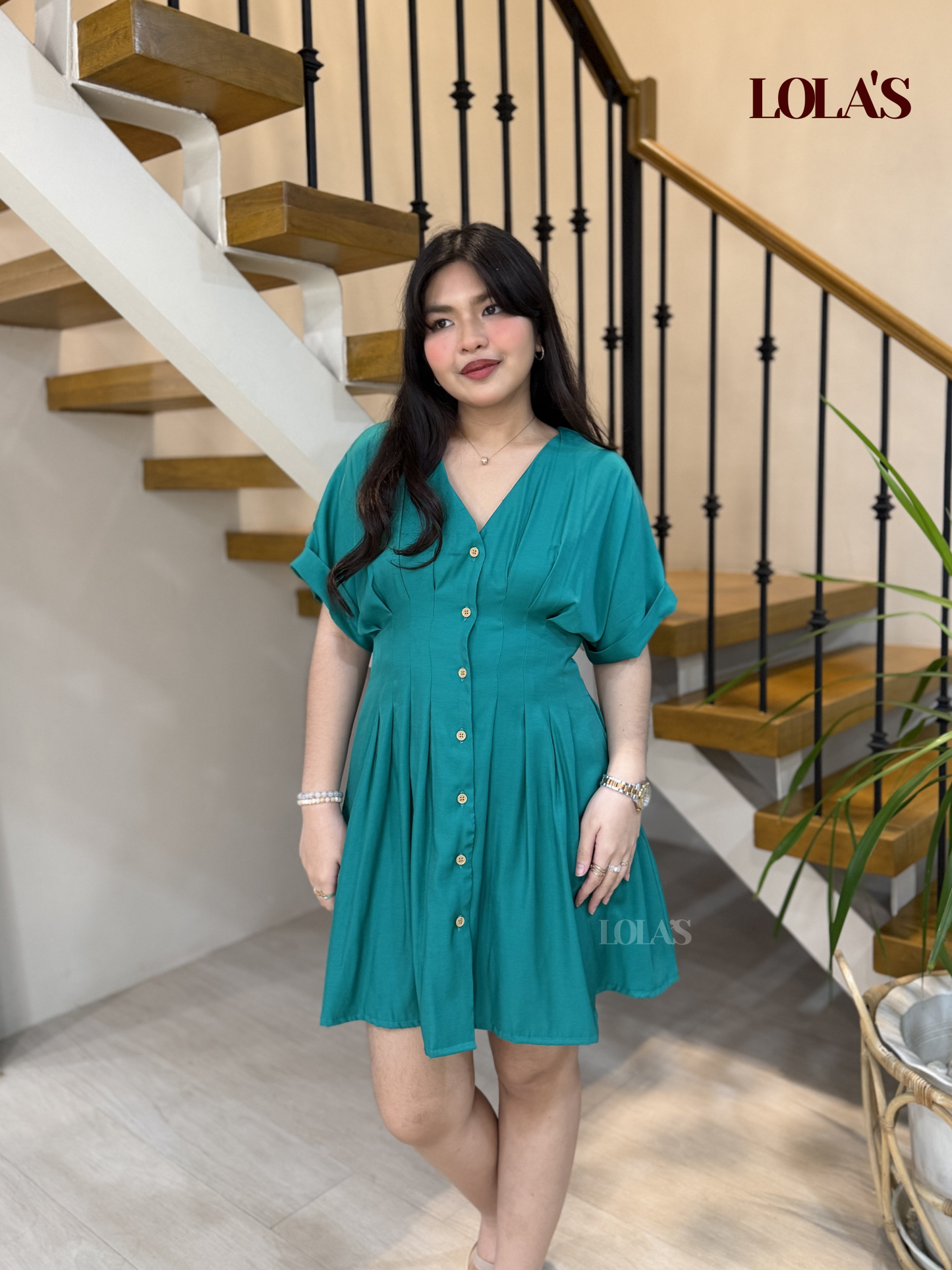 Felicia Dress (Aqua Green)