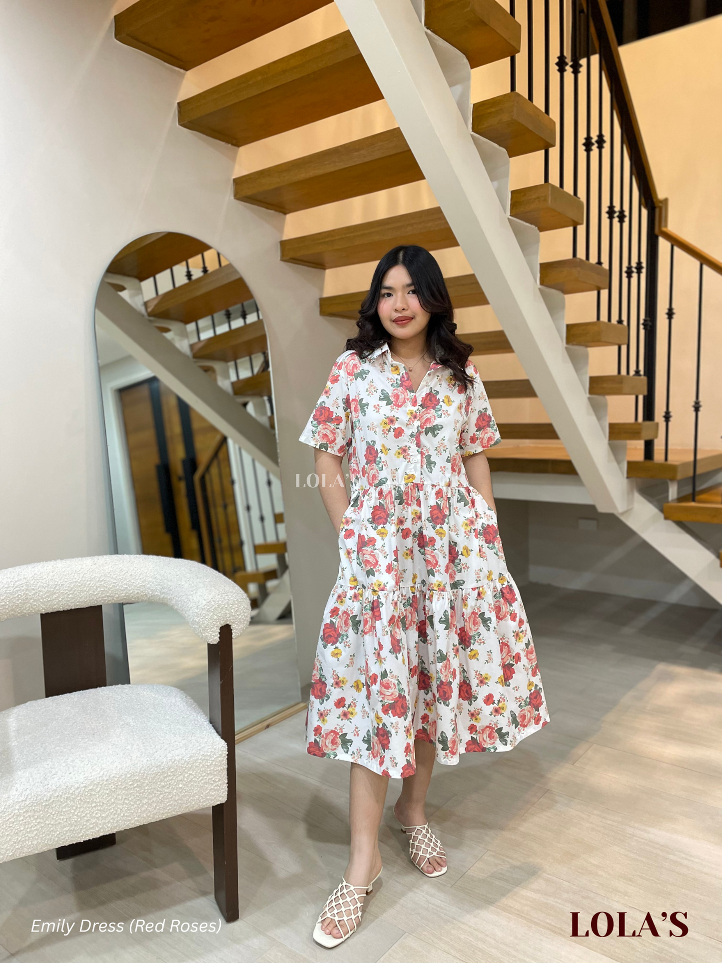 Emily Dress (Red Roses)