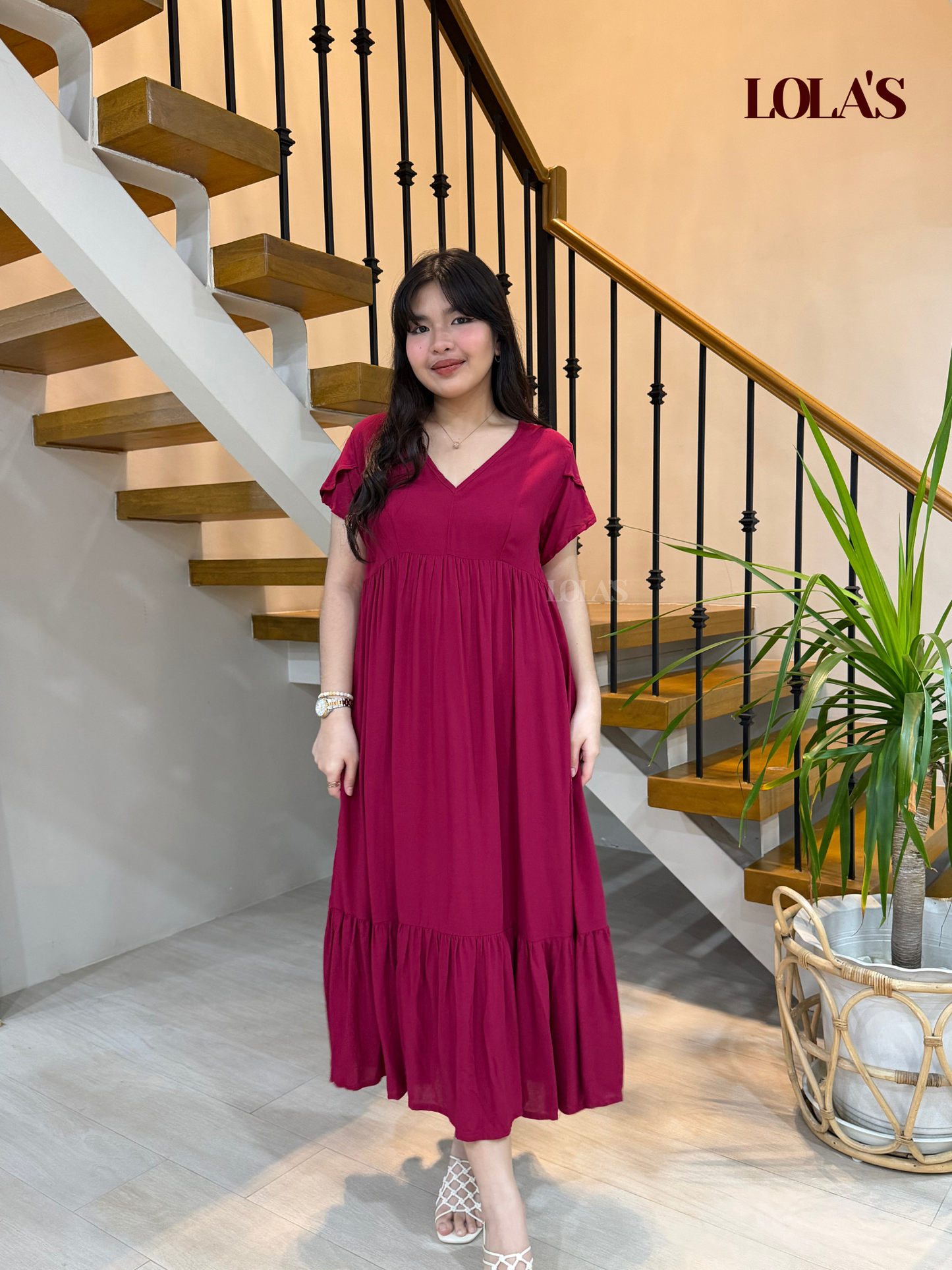 Jane Dress (Maroon)