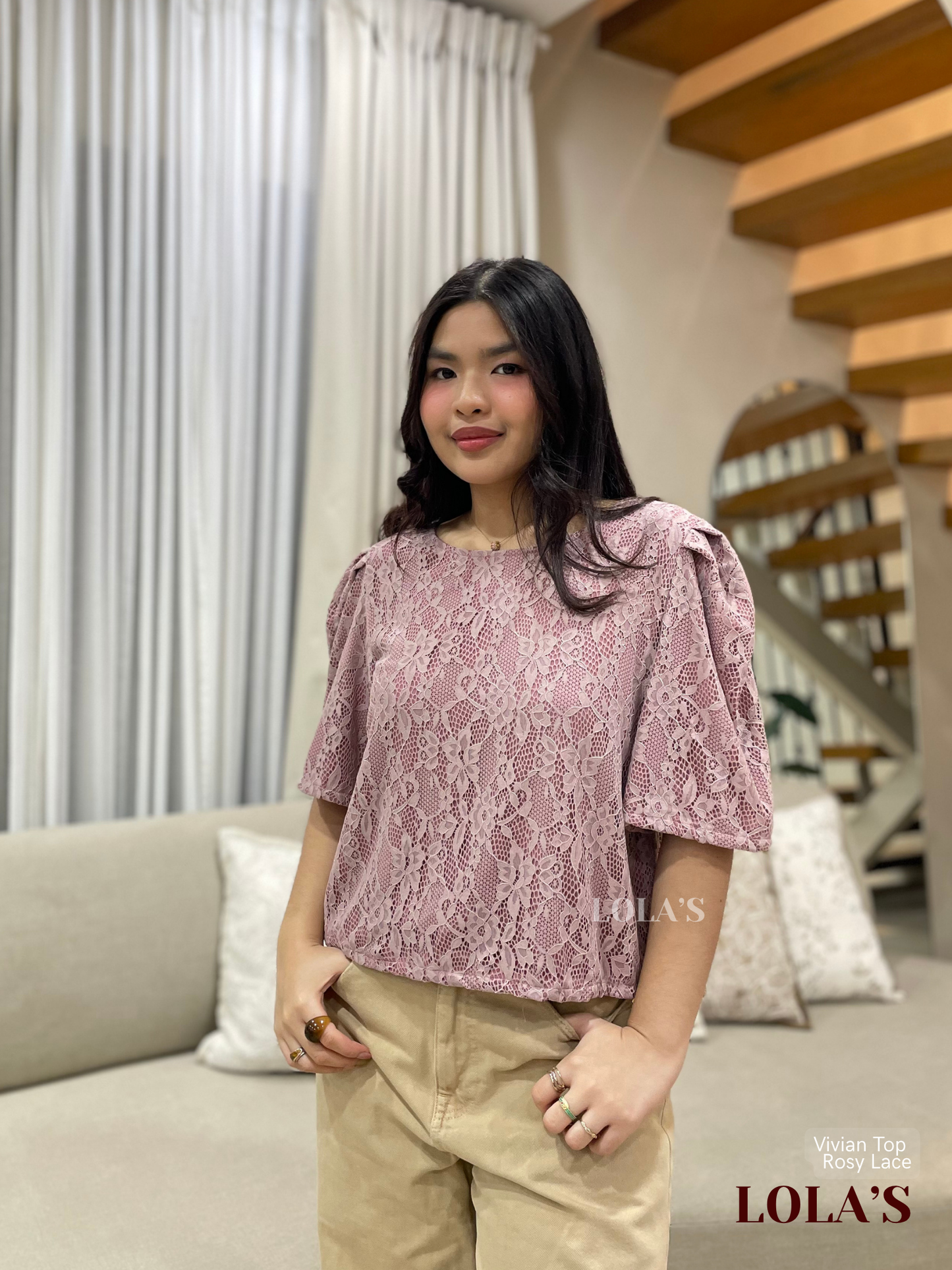 Vivian Top (Rosy Lace)