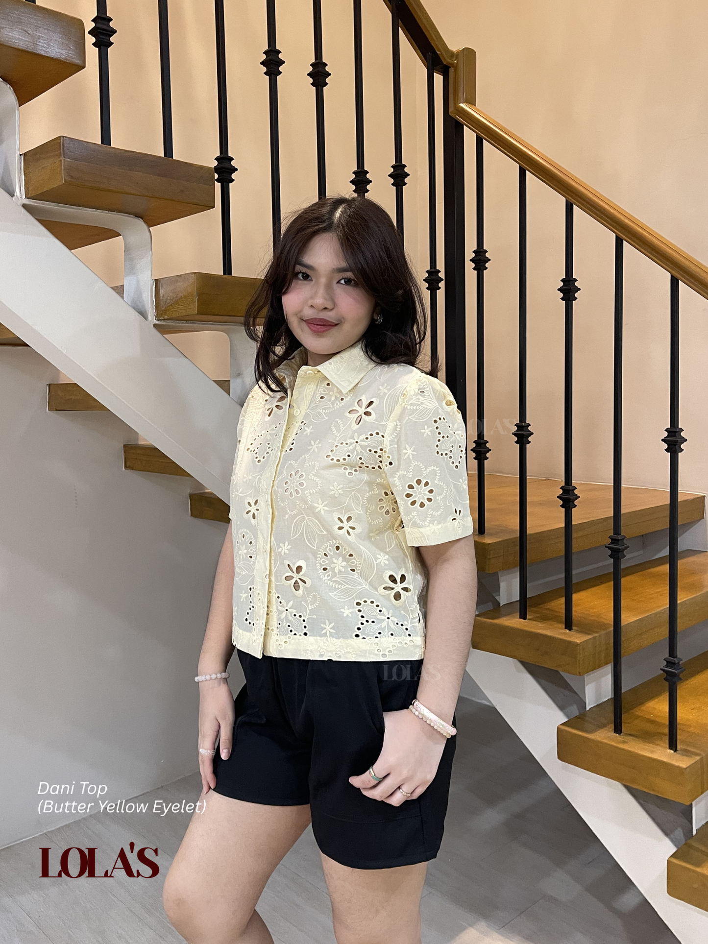Dani Top (Butter Yellow Eyelet)