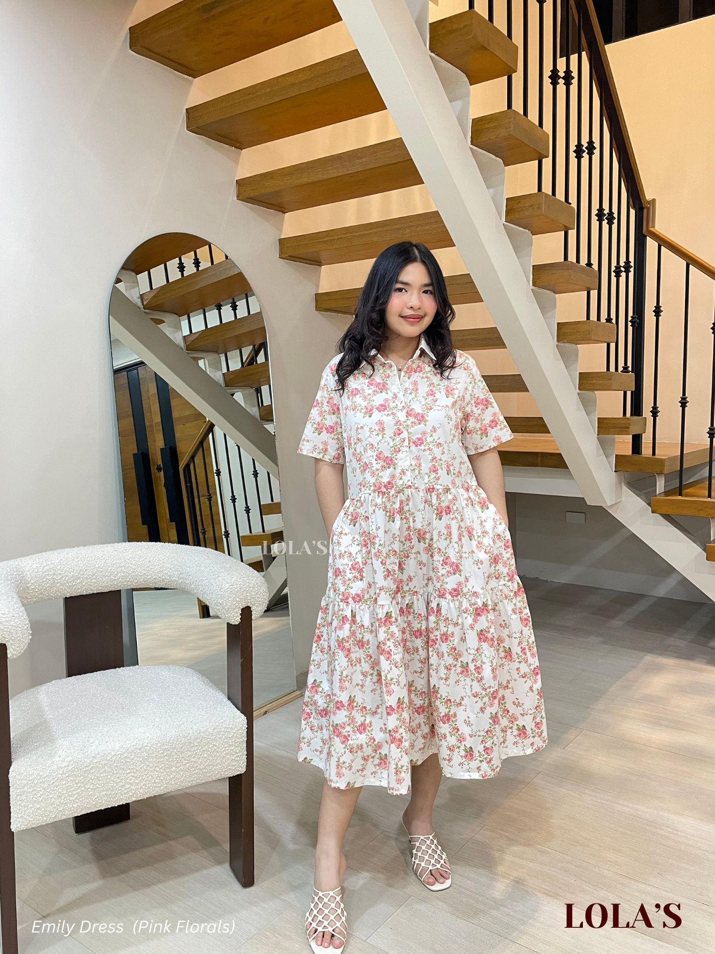 Emily Dress (Pink Florals)