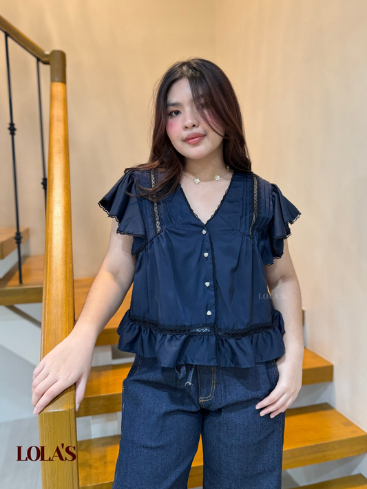 Arianna Blouse (Navy Blue)