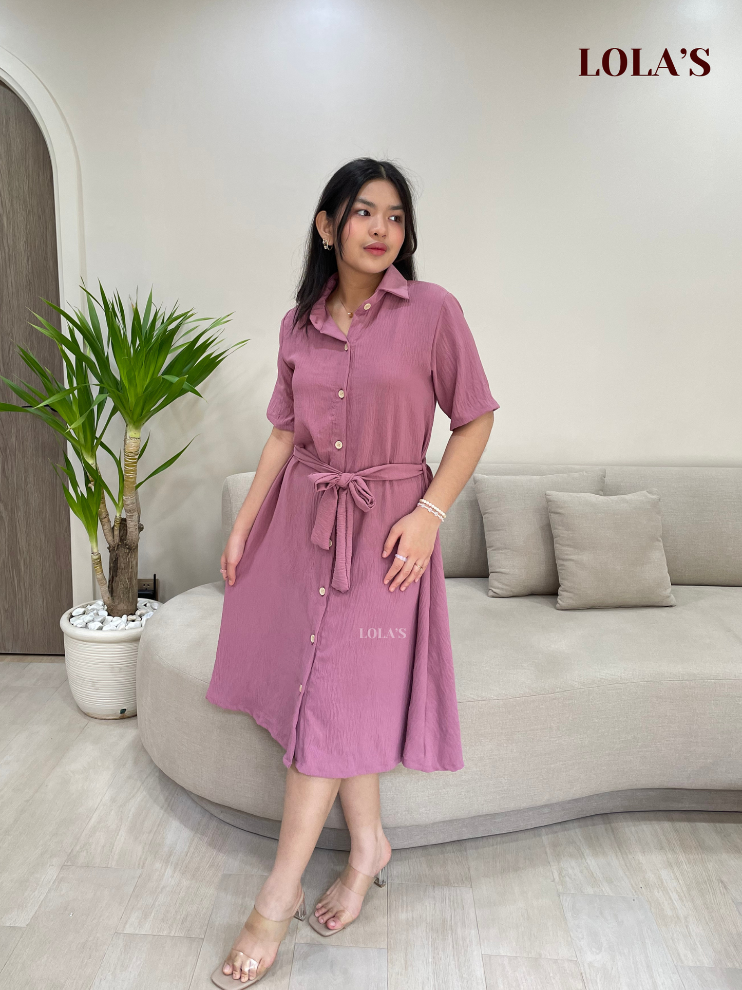 Alexa Polo Dress (Mauve)