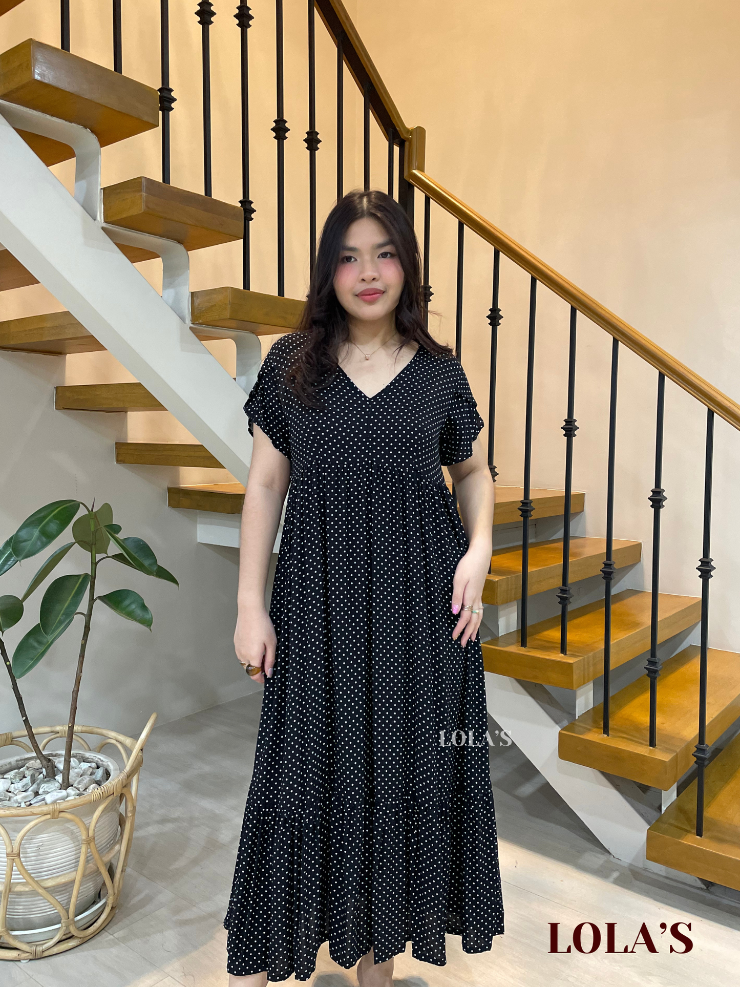 Jane Dress (Black Polka)