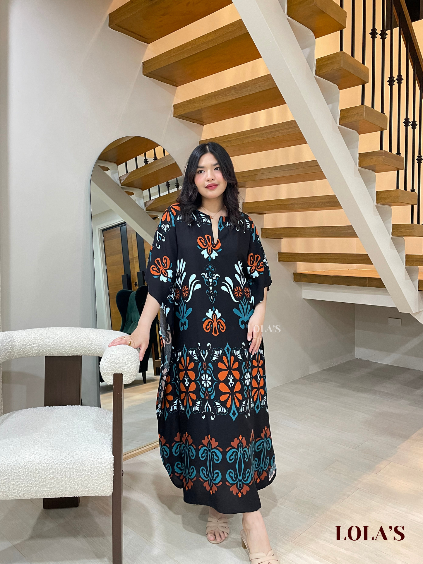 Donya Dress (Black Ornate)