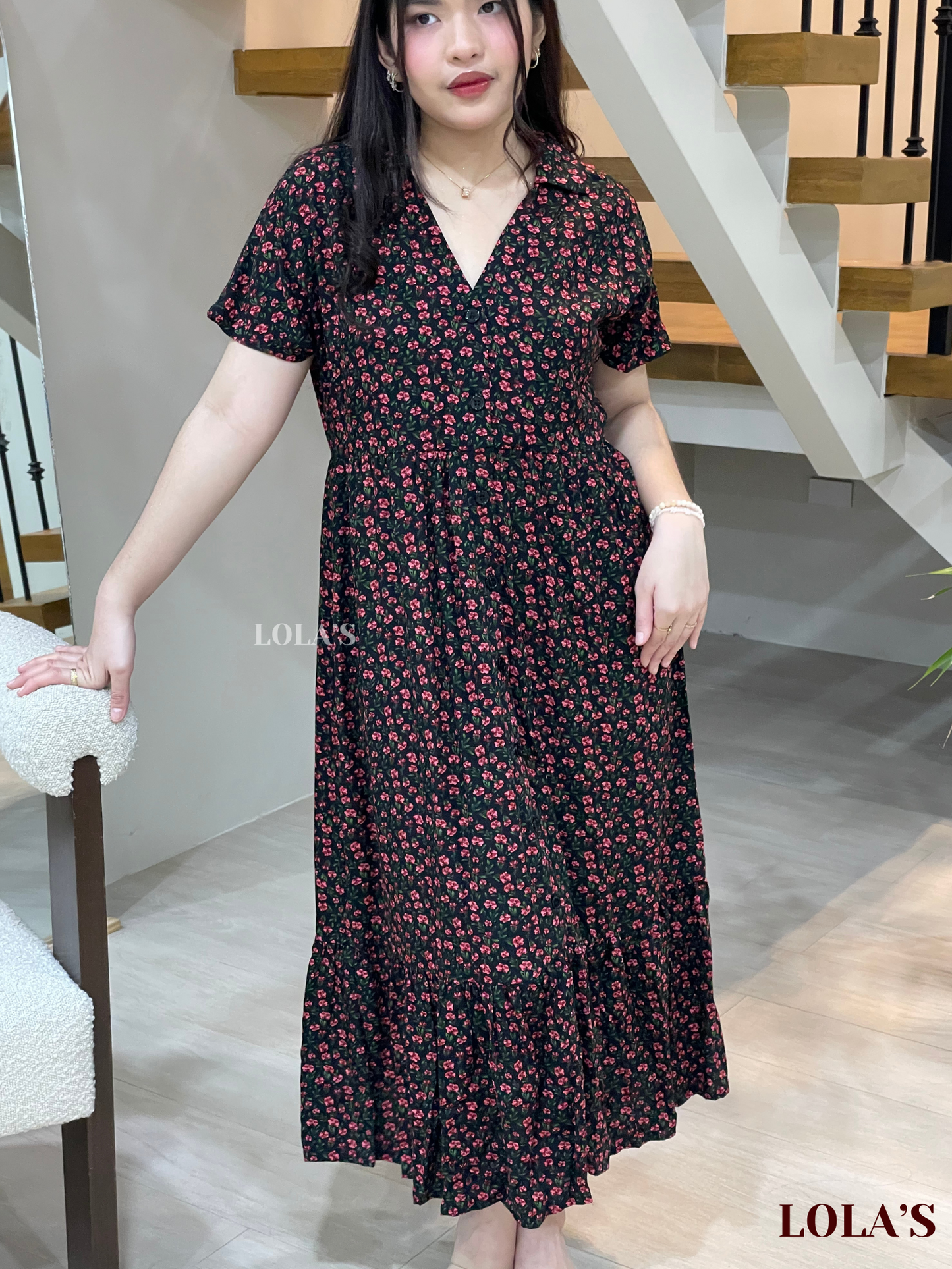Regine Dress (Floral Black)
