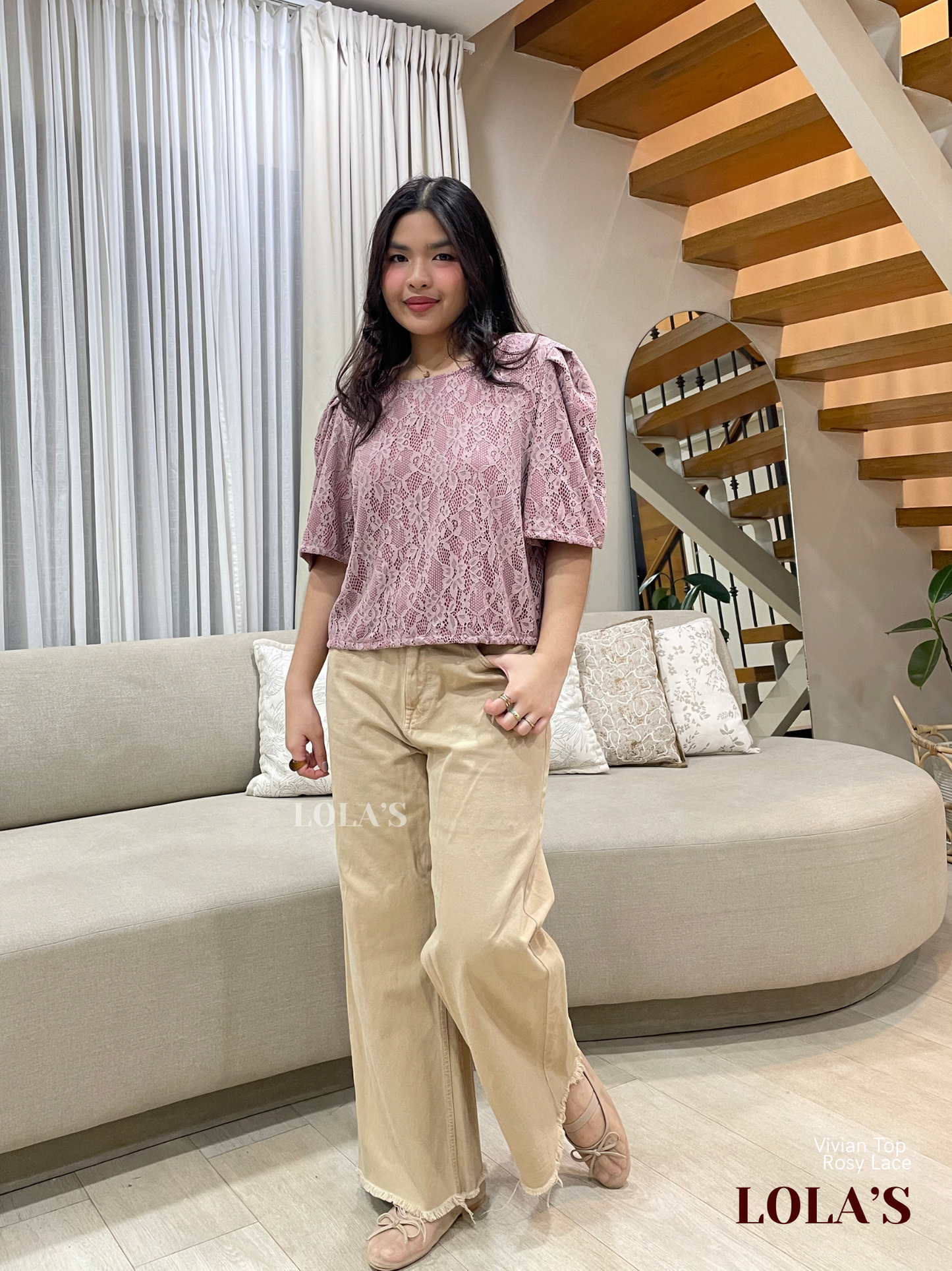 Vivian Top (Rosy Lace)