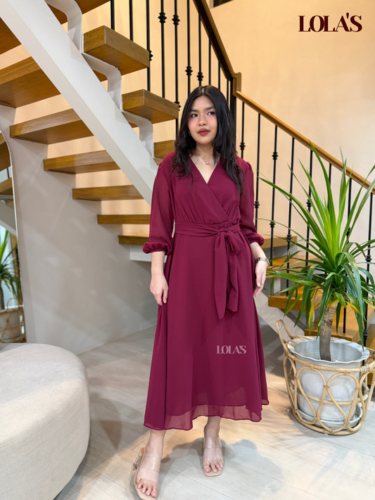 Paula Dress (Wine)