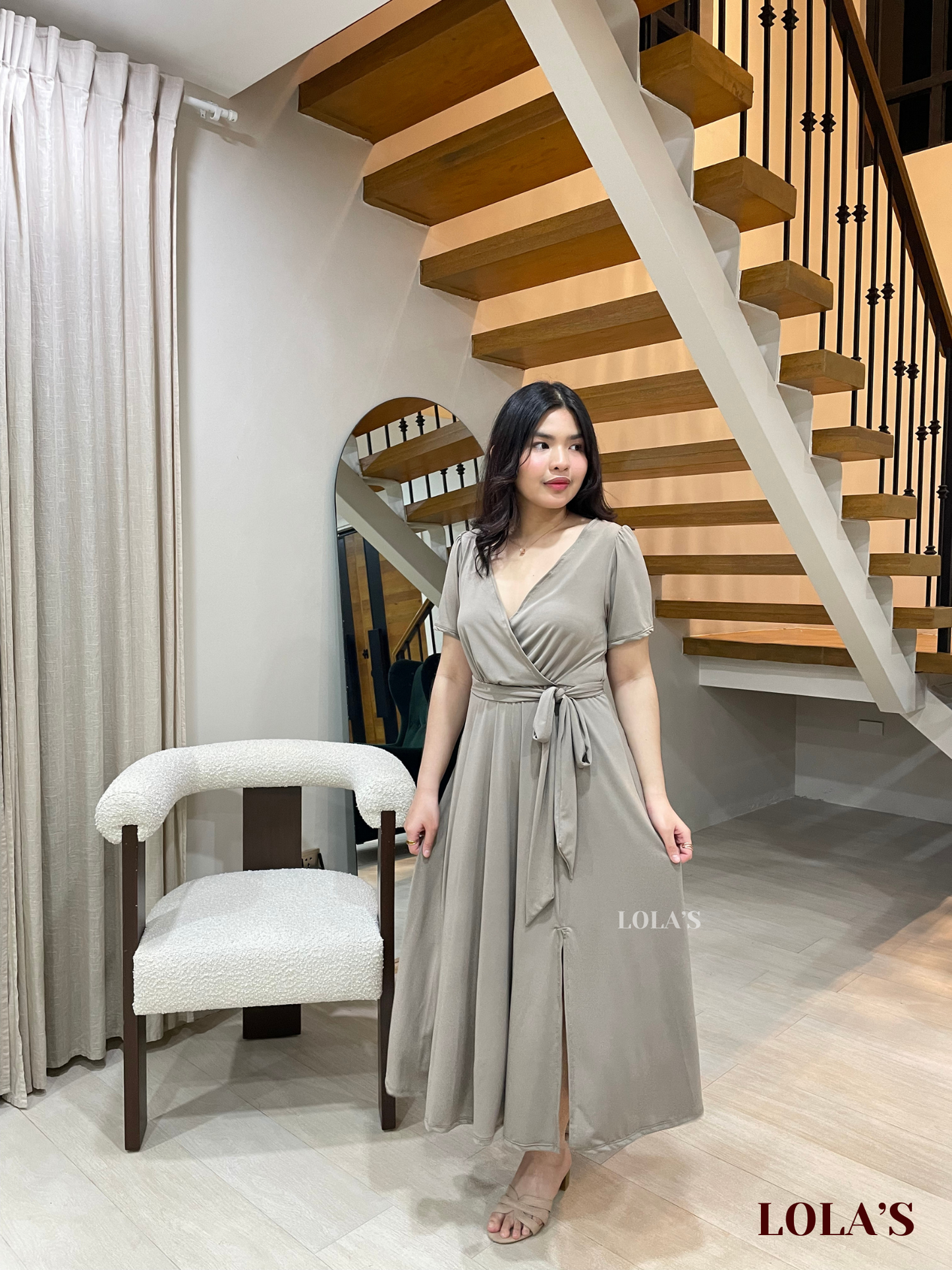Celestine Dress (Dark Taupe)